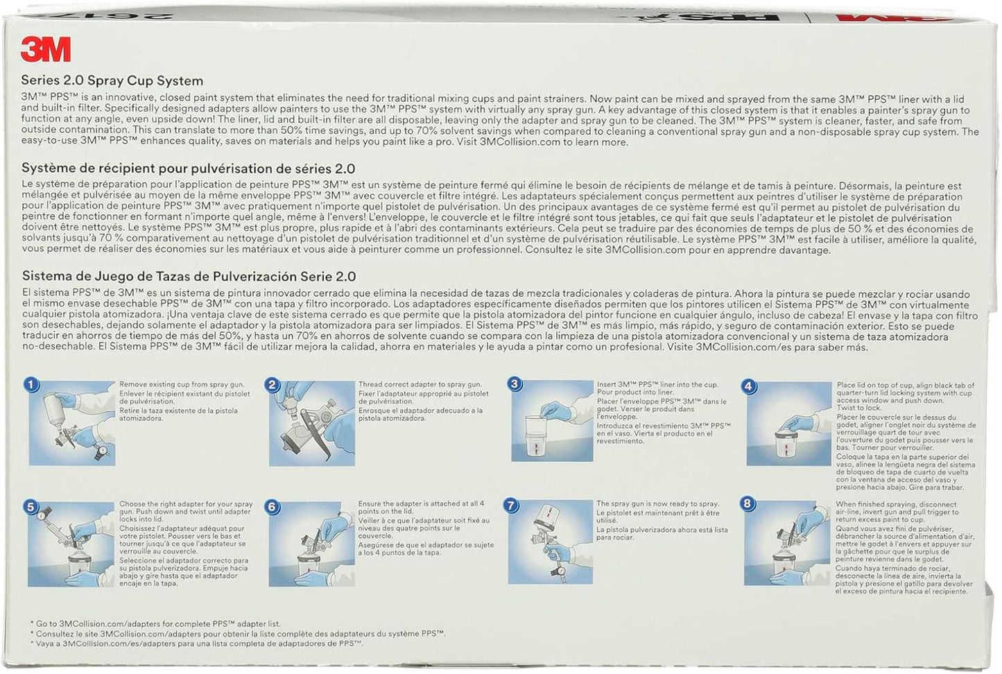 3M PPS 2.0 Paint Spray Gun System Starter Kit with Cup, Lids and Liners,26172, 22 OZ, 200-micron Filter, Use for Cars, Home & more,1 Paint Cup,6 Disposable Lids and Liners,16 Sealing Plugs, Gray