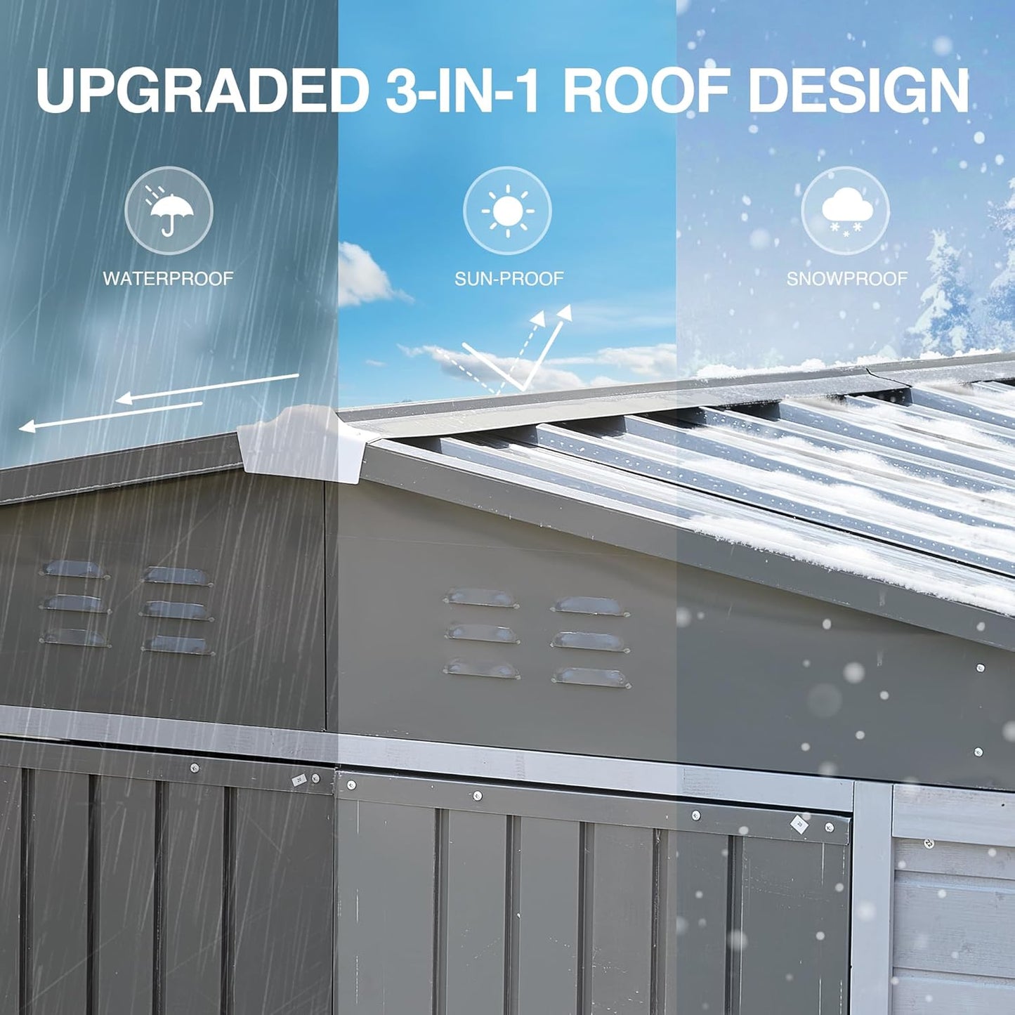 MyVoice 4x6 FT Wooden Outdoor Storage Shed with 4 Vents & 2 Adjustable Windows, DIY Cedar Tool Shed Kit, Garden Bike Firewood Storage, Waterproof Backyard Outdoor Shed for Patio, Lawn, Yard & Garage