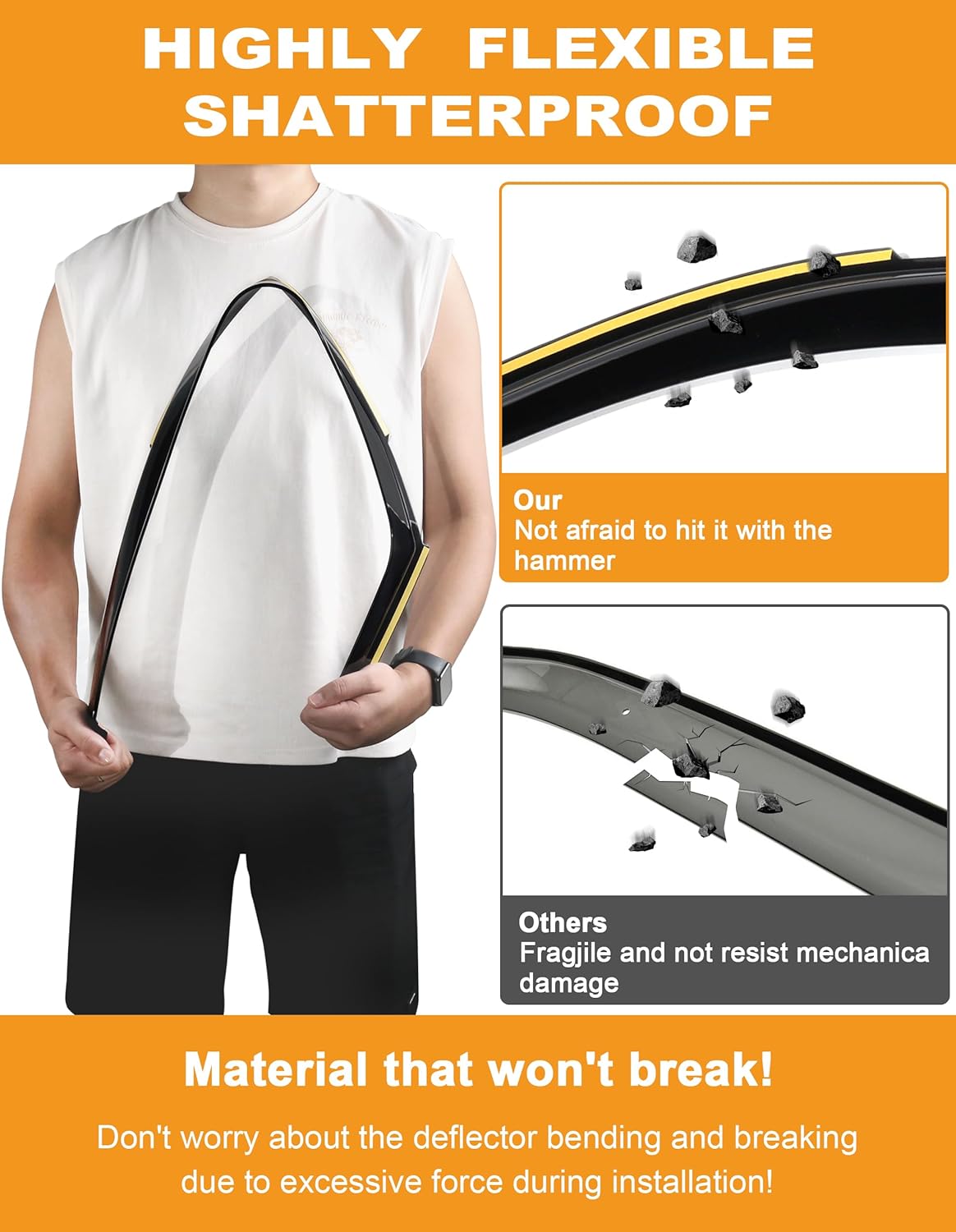 in-Channel Window Rain Guards Fit for Toyota Grand Highlander 2024 2025 Extra Durable Window Deflectors Vent Visors Shades Car Accessories Visors Rain Guards -4 pcs