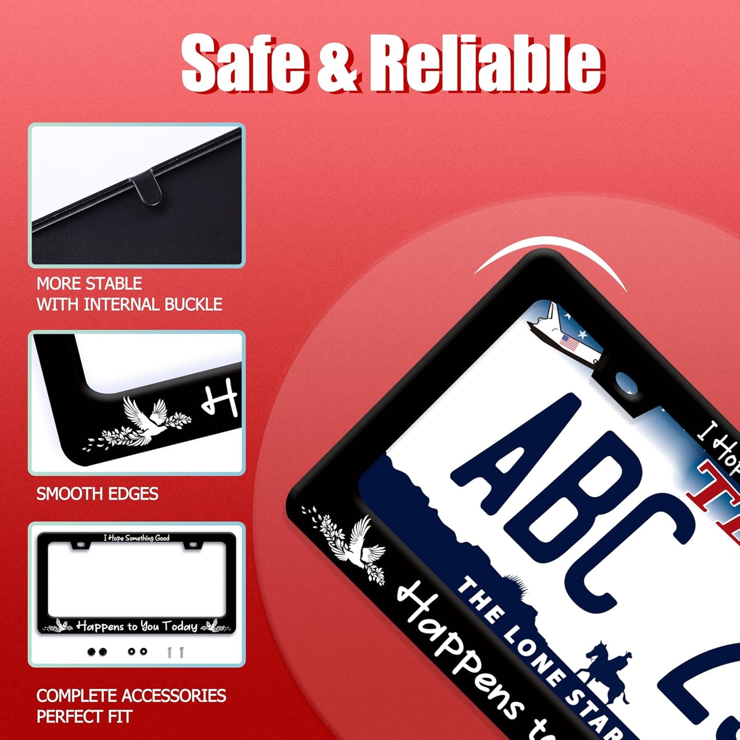 I Hope Something Good Happens to You Today License Plate Frame Lucky License Plate Holder Funny Stainless Steel Accessories Cars Decor with 2 Holes and Screws Fits Standard Us Ca Vehicles 12.2 X 6 in