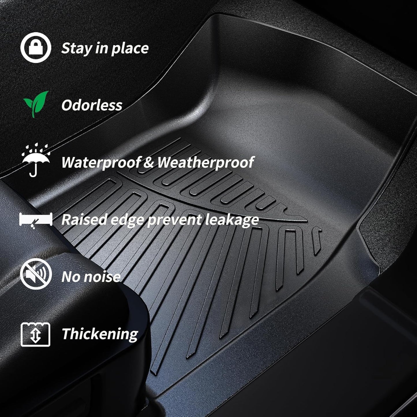 Trunk Mat & Backrest Mat for 2025 Nissan Murano TPE All Weather Protection Cargo Liner with Velcro Rear Seats Backrest