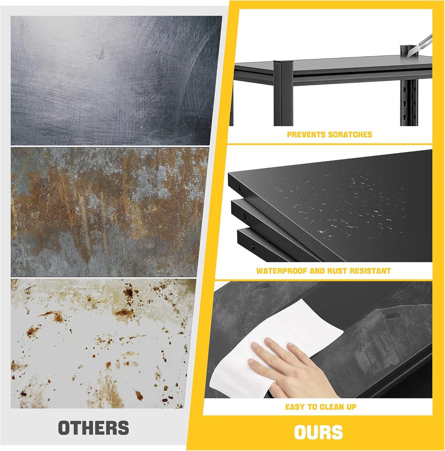 2 Set Garage Shelving Unit 72" H3000bls Heavy Duty Storage Shelves Easy Assembly 5 Tier Adjustable Metal Steel Utility Shelf Rack