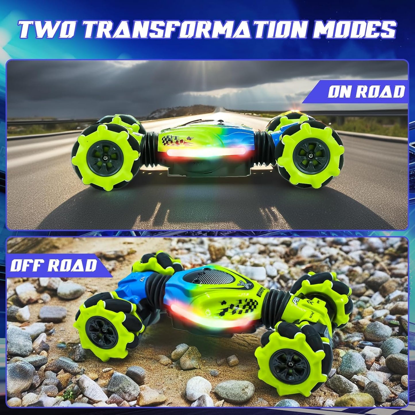 Gesture RC Car for Boys Girls 6-12 Year 4WD Remote Control Car 360° Rotate Off-Road Drift Hand Controlled Twist Cars with Light Music for Kids Toy Birthday Xmas Gift