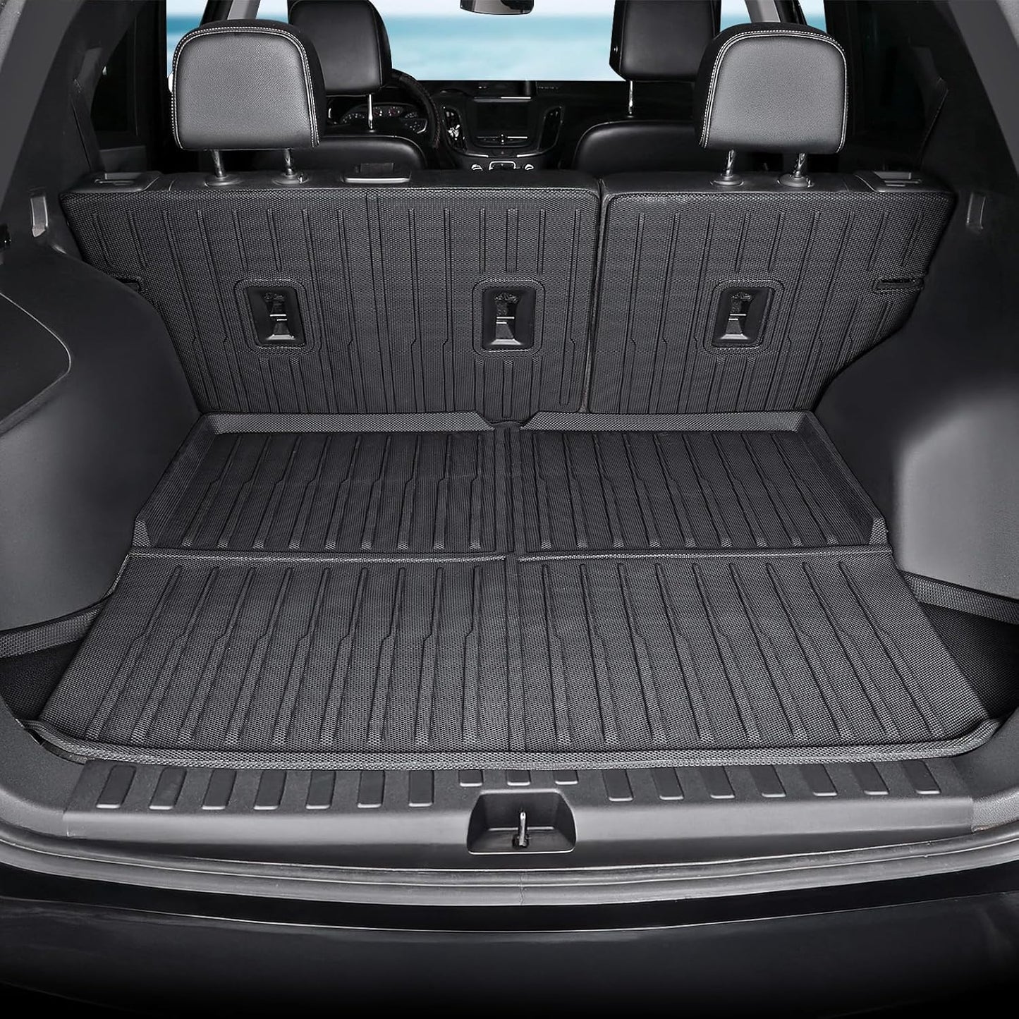 Floor Mats Set Cargo Liner and Backrest Mat for for Chevy Chevrolet Equinox/GMC Terrain 2018-2024, All Weather TPE Full Mat Set Cargo Mat for Equinox Accessories