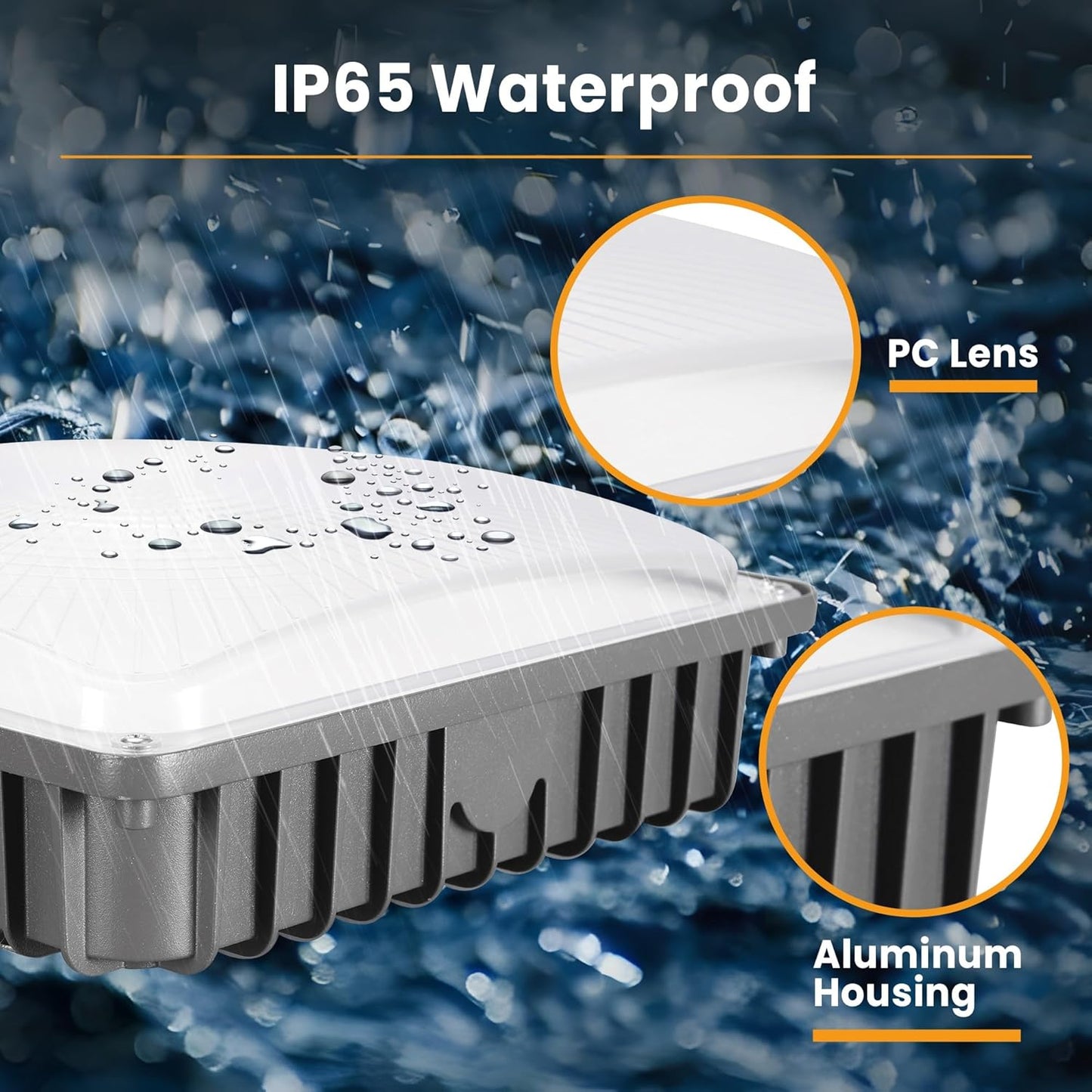 LED Canopy Light 100W, 40/60/80/100W Selectable, 5000K 15000Lumens Commercial Canopy LED Lights Outdoor, Gas Station Carport Light for Garage Shop Warehouse, IP65, DIM, 100-277VAC, ETL Listed