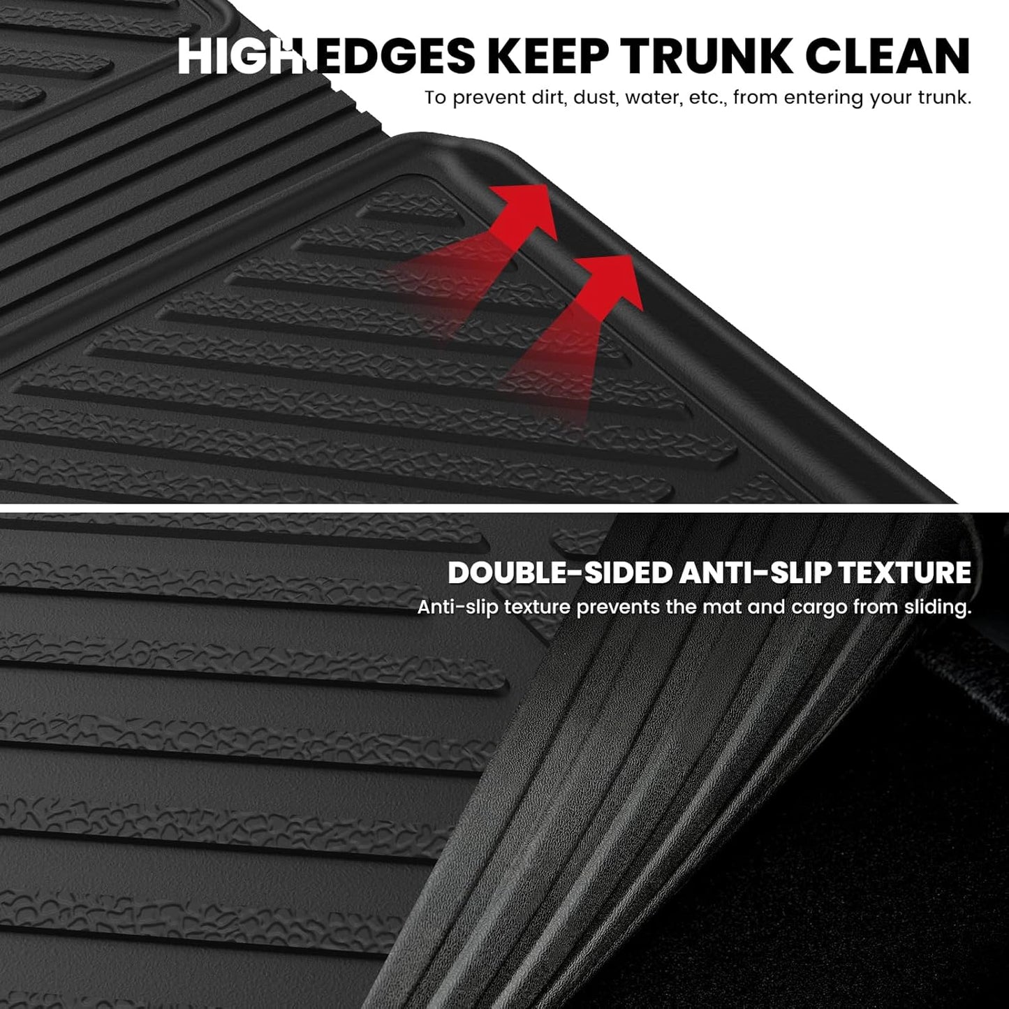 LASFIT Cargo Mat and Backrest Mat for Mazda CX-90 / CX 90 PHEV 2024 2025 7&8 Seats(Not for 6 Seats) TPE Custom Fit All Weather Trunk Mat Liner Waterproof CX90/CX90 PHEV Cargo Tray Accessories, Black