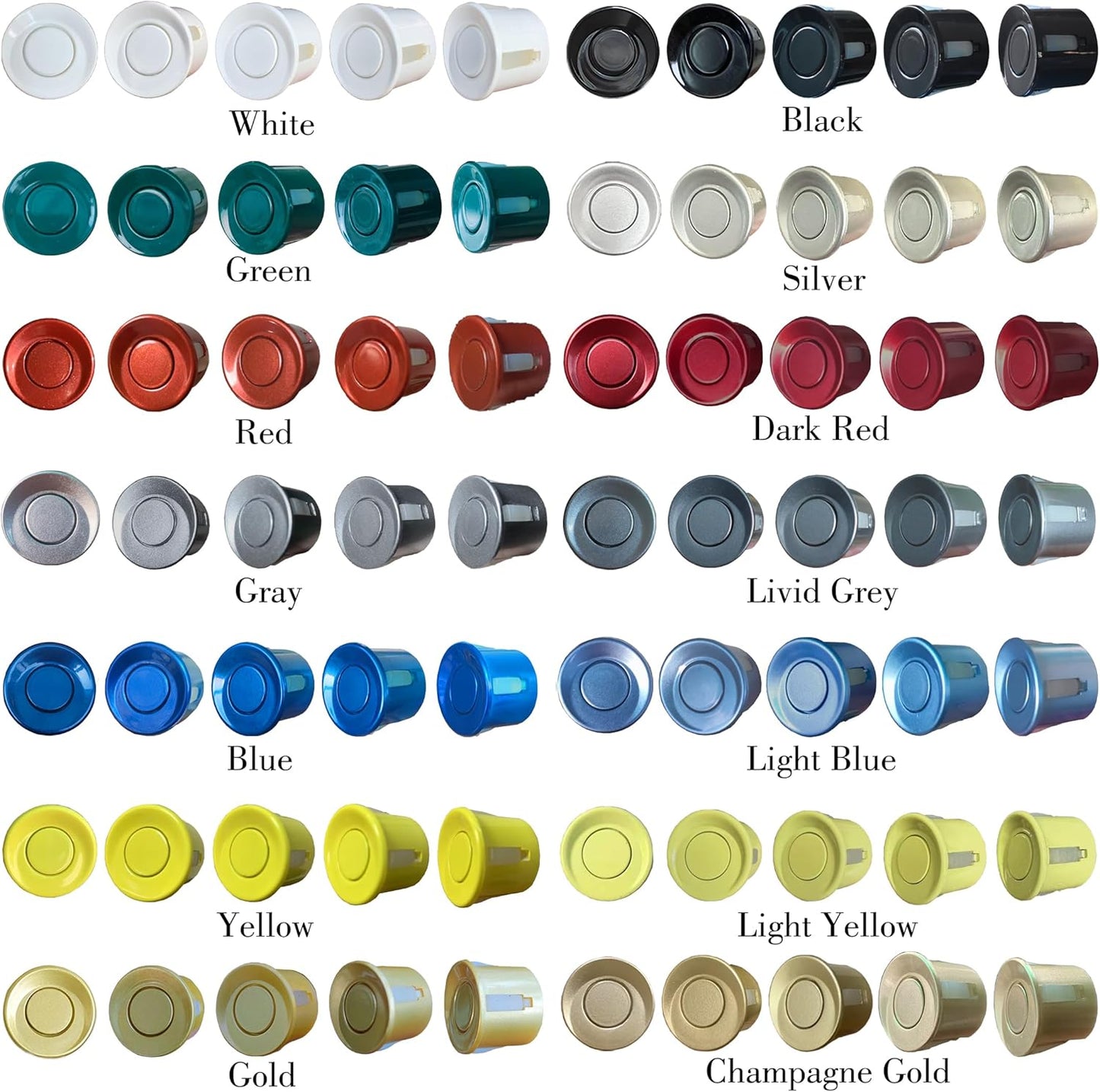 Parking Sensor Kit Backup Sensor Kit Reverse Sensor for Car 16 Color Options for Probes Adjustable Alarm Volume Professional Sensore de Reversa para Carro Safe Driving Assistant（Yellow）