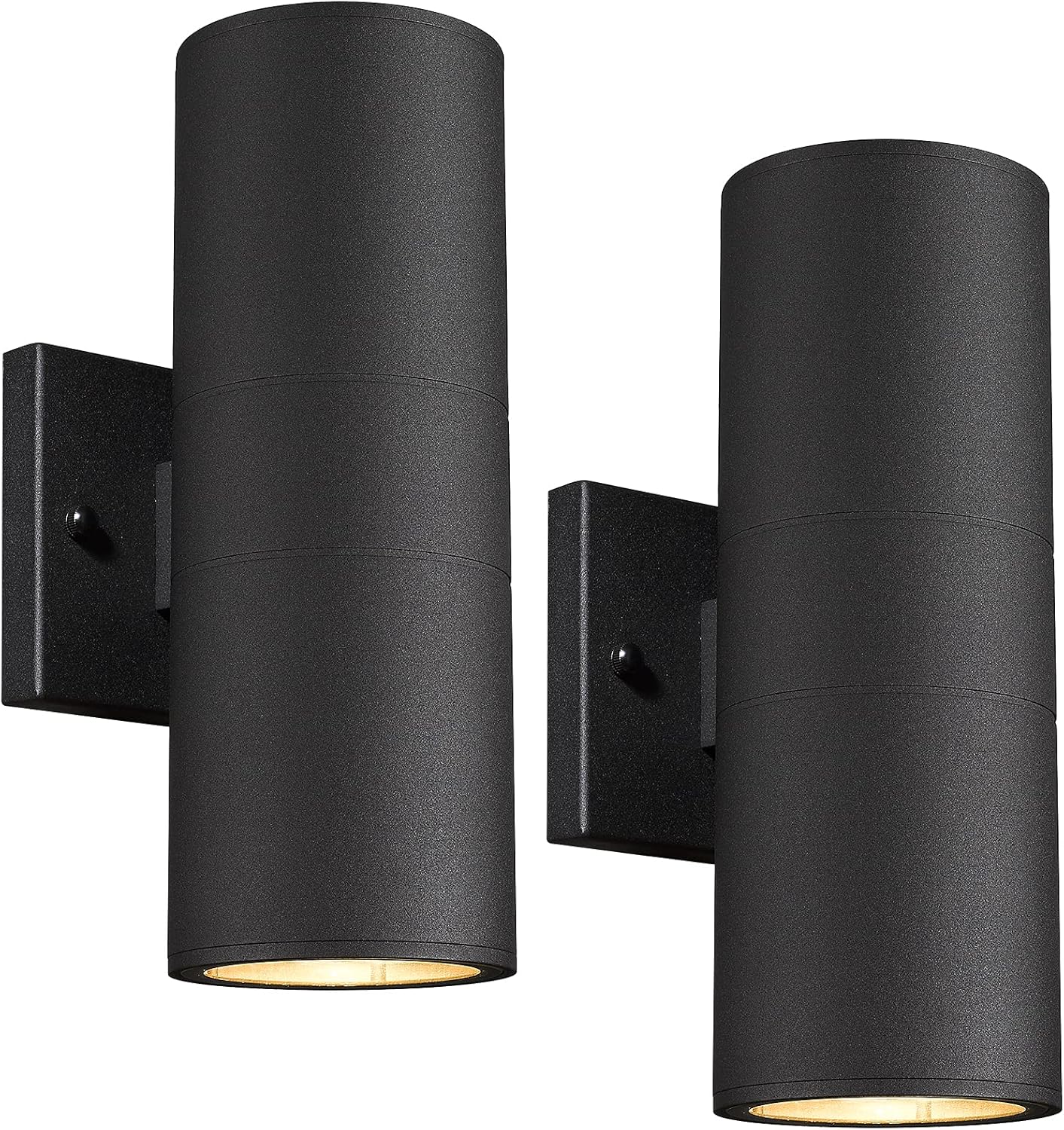 Ken & Ricky Outdoor Wall Sconce Lights, Black Exterior Lighting Fixtures,Cylinder Outdoor Light Fixtures for House Garage Front Door Patio Entryway 2 Pack