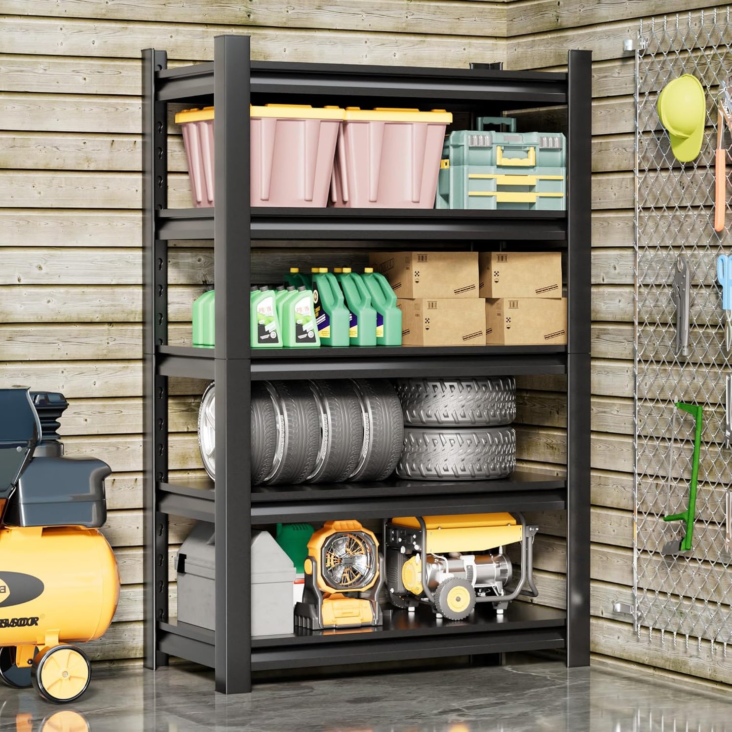2 Sets Garage Shelving Unit 24"D x 48"W x 87"H Heavy Duty Storage Shelves Easy Assembly 5 Tier Adjustable Metal Shelving Utility Shelf Rack Garage Storage Organizer for Garage, Basement, Warehouse