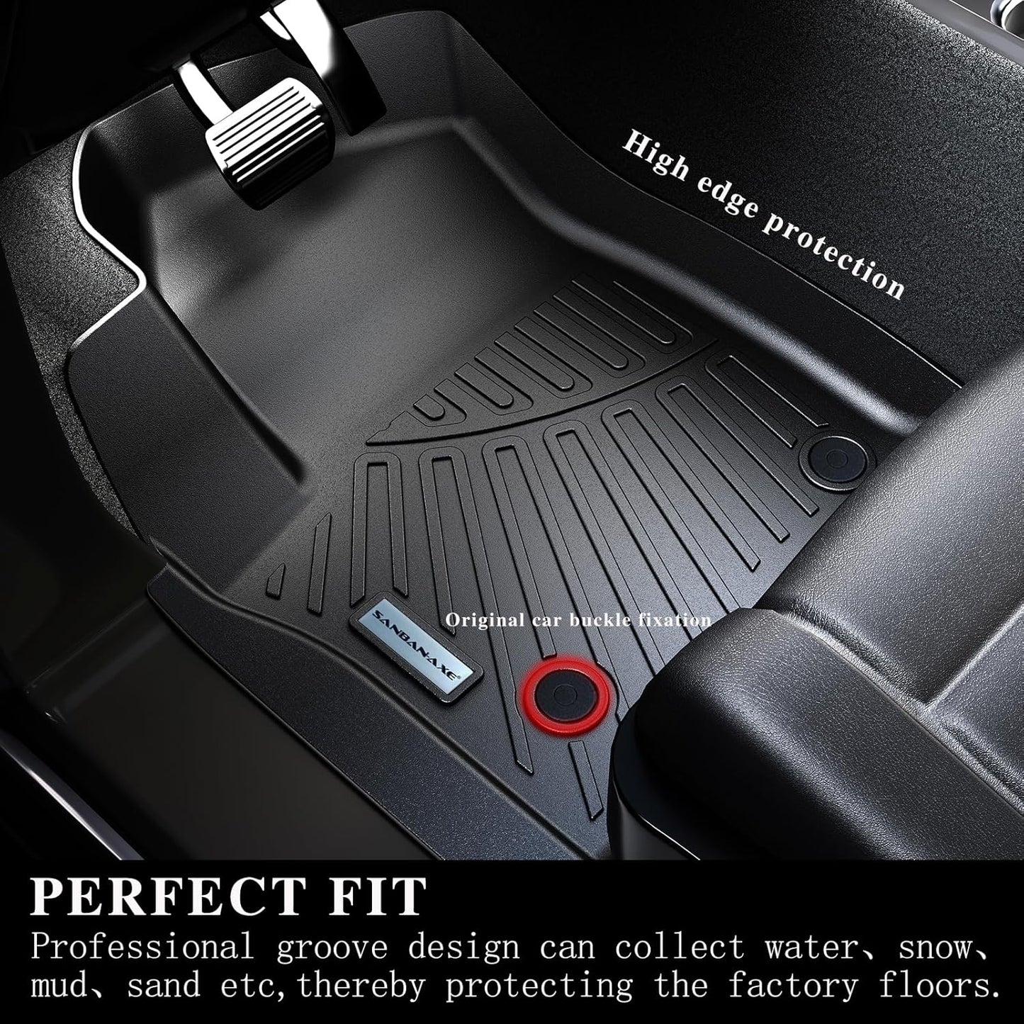 Floor Mats & Trunk Mat for All-New 2025 Cadillac Optiq,TPE All Weather Protection 2 Rows Car Floor Liners with Cargo Liner Accessories