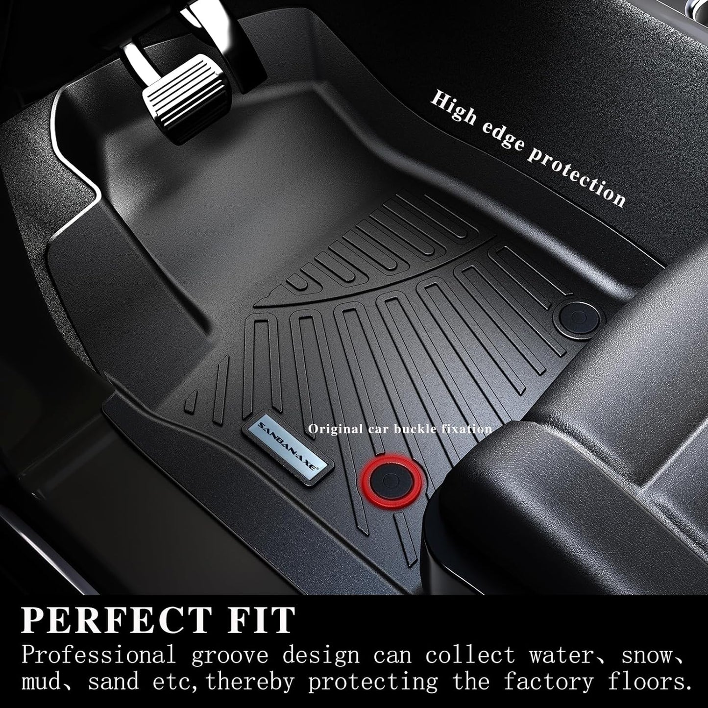 Floor Liners for 2025 Acura ADX TPE All Weather Protection 1st & 2nd Row Car Floor Mats 2025 ADX Accessories-Black