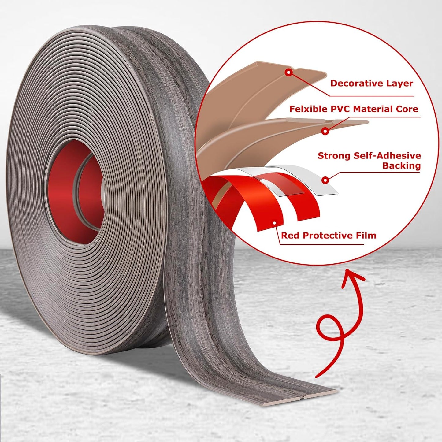 Flexible Wall Corner Protector Moulding Trim Peel and Stick Wall Corner Guards Edge Protector Self Adhesive Molding Trim Strip for Edge Ceiling (Brown Walnut Wood Grain, 1.6 in x 20 Ft)