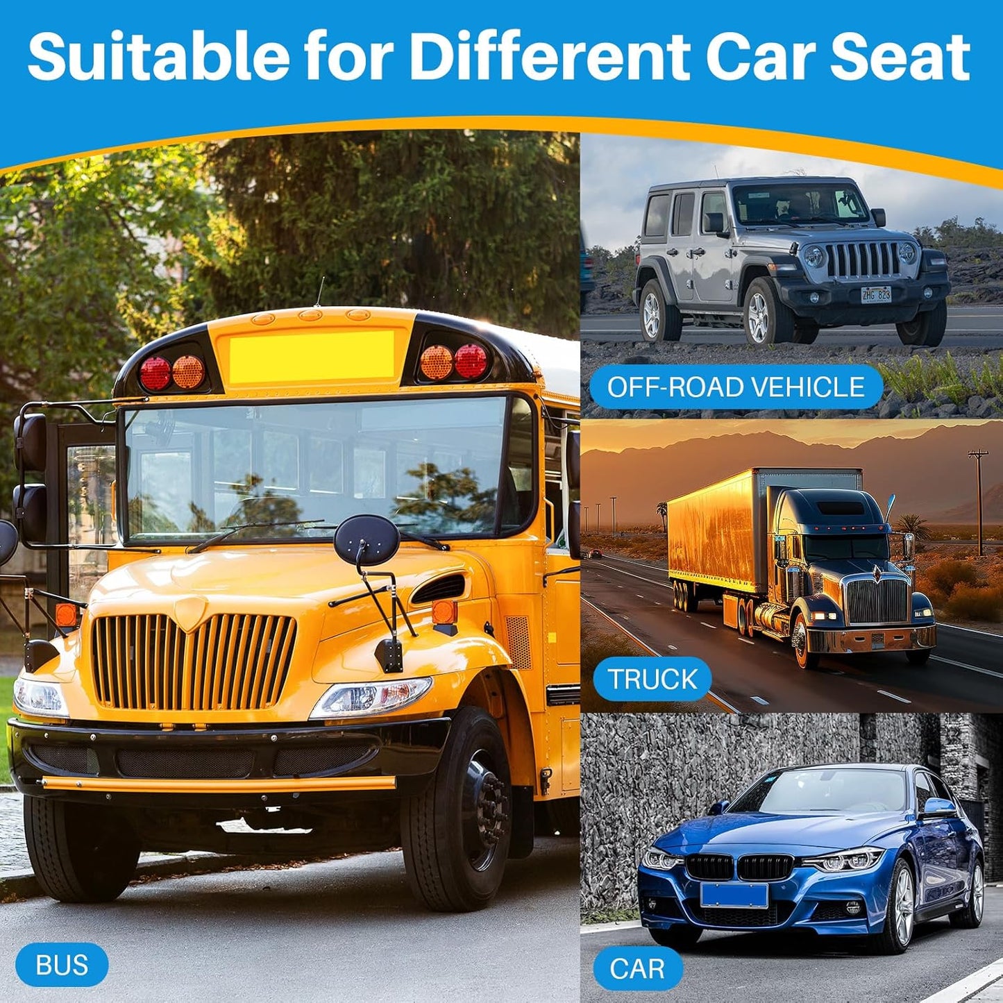 X Large Car Seat Cushion for Driving, Mprove Driving Vision/Posture, Truck Seat Cushion with Non-Slip and Adjustable Straps, Memory Foam Seat Cushion for Long Time Driving Car, Truck, SUVs (DarkGray)