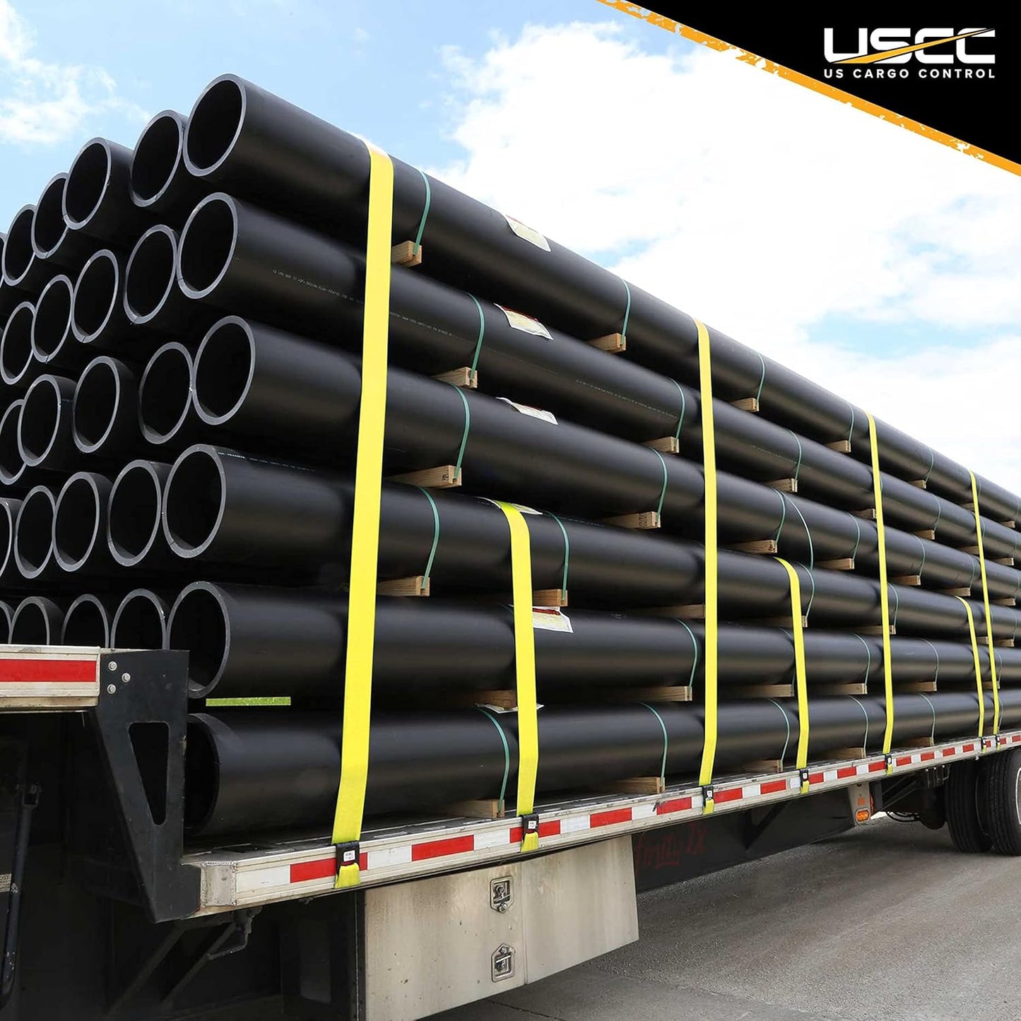 US Cargo Control 4 Inch x 11 Inch Fixed End (5-Pack), Zinc-Coated Ratchet and Black Flat Hook, 5,400 lbs Working Load Limit, 4 Inch Ratchet Strap Fixed Ends for Flatbed Trailers and Trucks