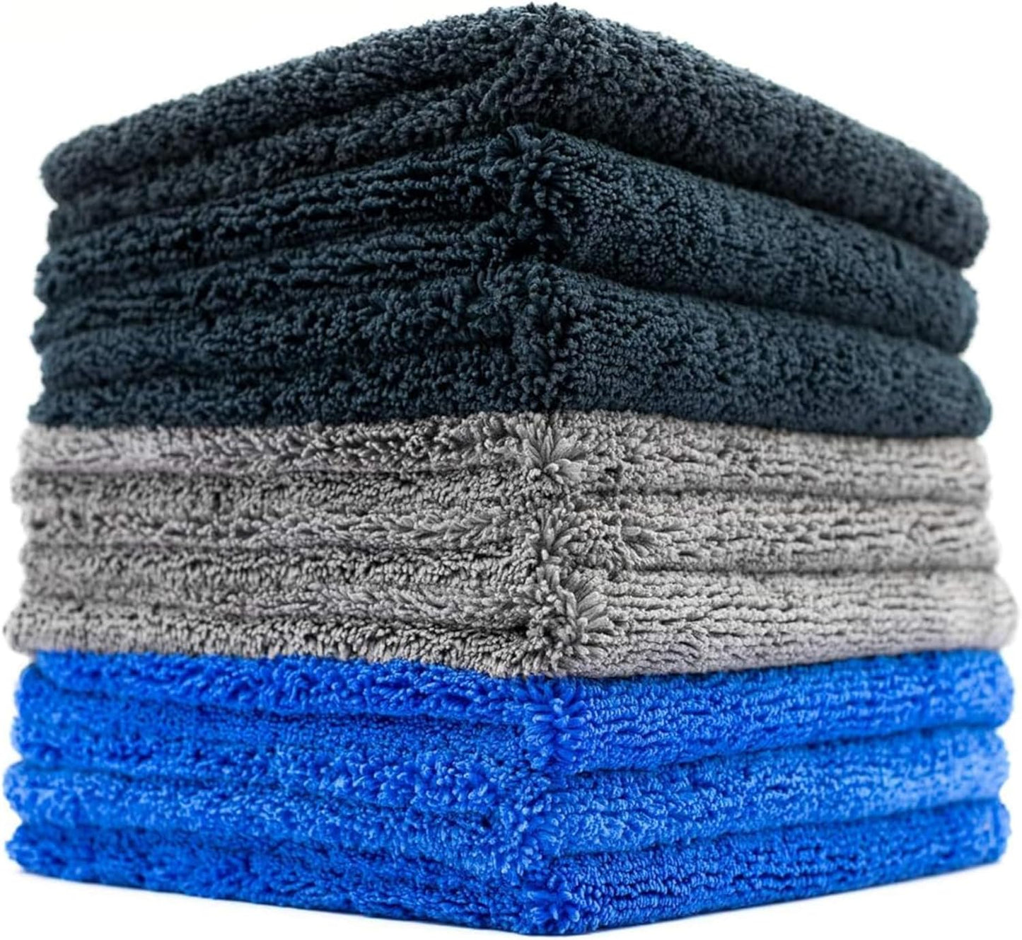 The Rag Company - Drying Towels for Car Detailing - Premium Microfiber Cloth Perfect for a Streak-Free Finish - Spectrum 420 Dark Pack - 420 GSM, 16" x 16" (9-Pack)