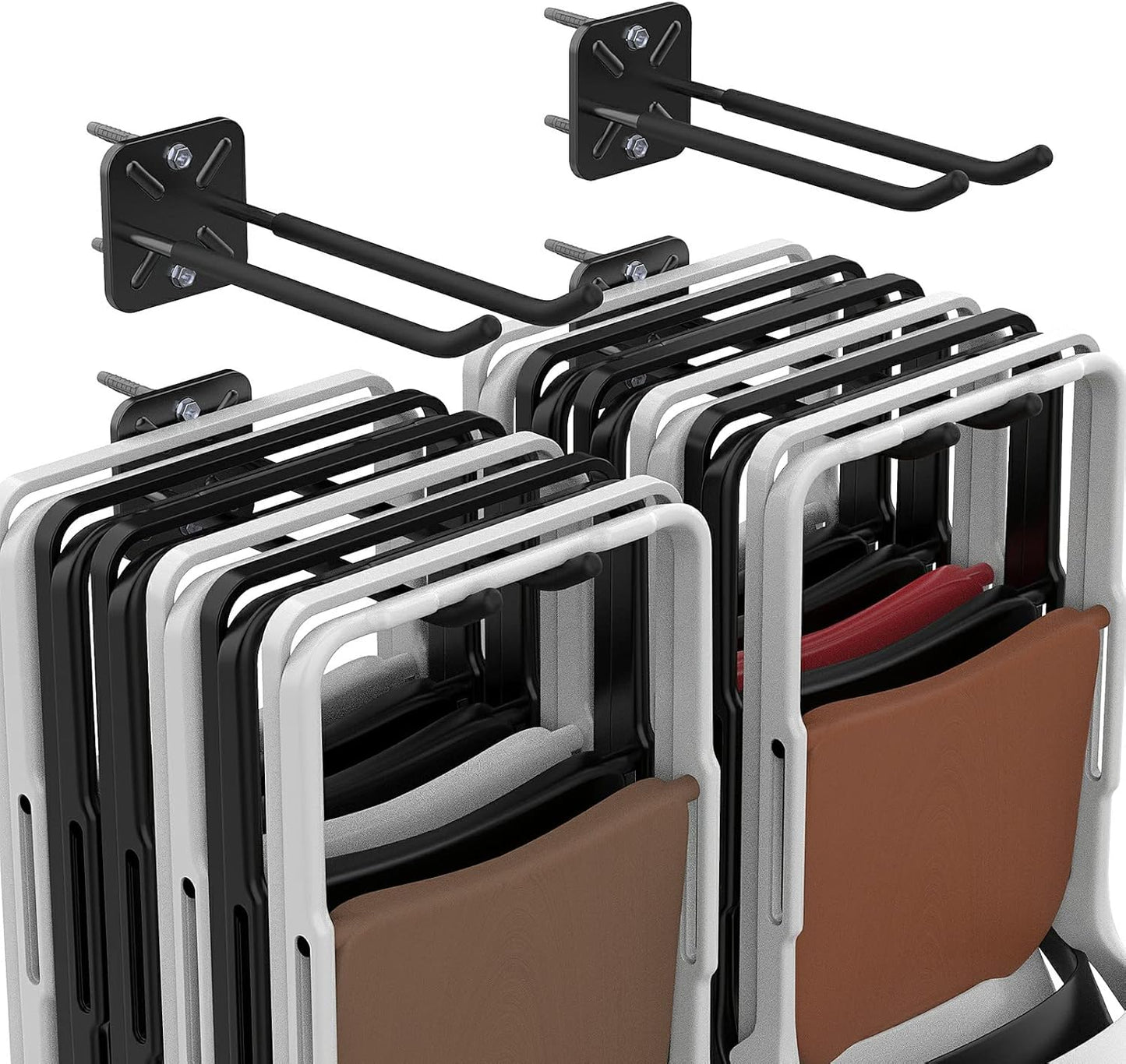 Garage Hooks, Heavy Duty Garage Hooks -12.4 Inch Wall Mount Hangers for Chairs, Power Tools, Garden Tools, Tires & More - Max 120 lbs (4-Pack)