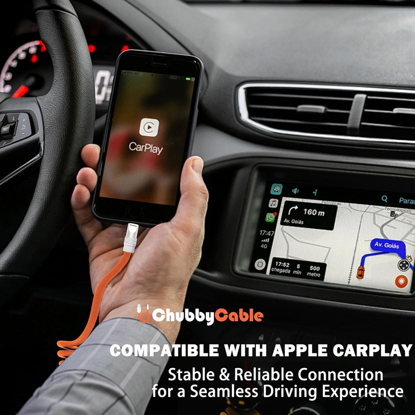 chubbycable Curly Chubby - Retractable Fast Charging Cable 240W Coiled Charger Cord for Car Durable USB-C Cable for Phones, Tablets and More, Black, USB-A to Type-C, 1.3FT-2.3FT