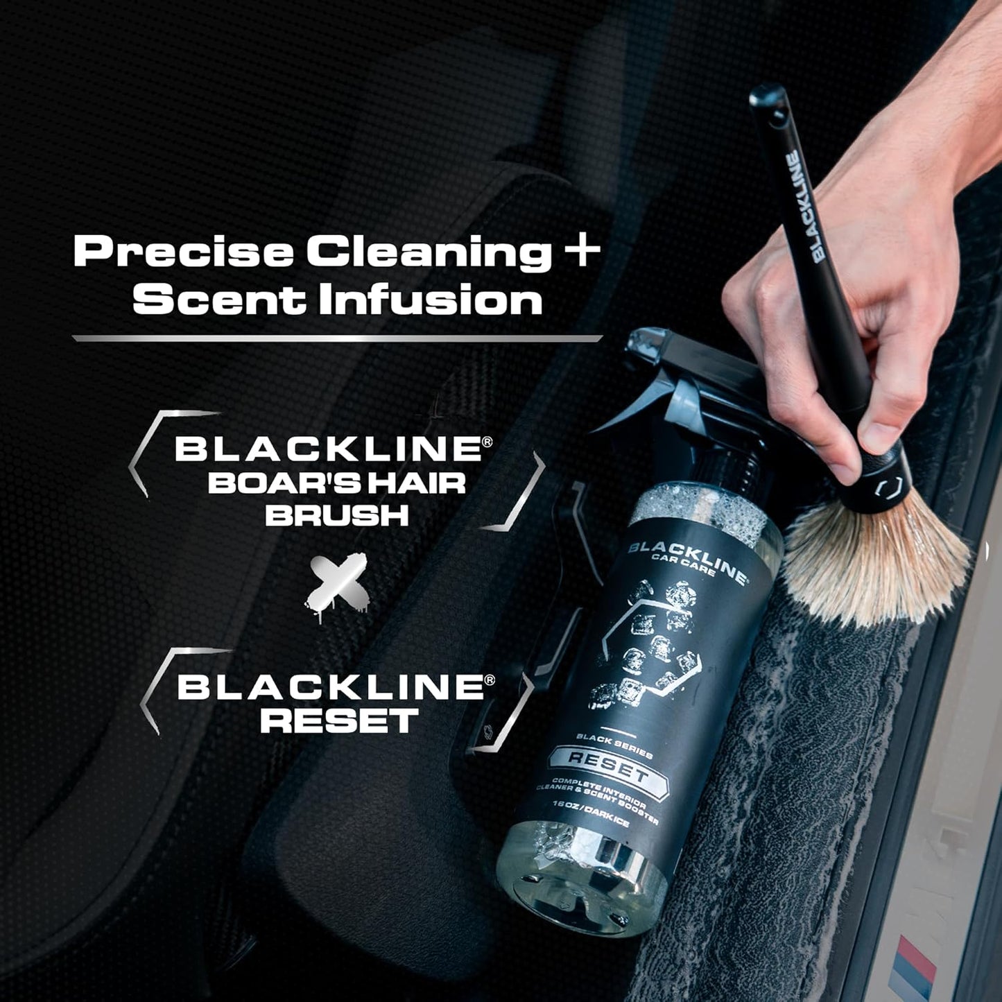 Blackline Luxury Scented Interior Cleaner Reset Deep Cleans & Deodorizes All Surfaces, pH-Neutral High-Foam Formula, Long-Lasting Premium Fragrance for Car