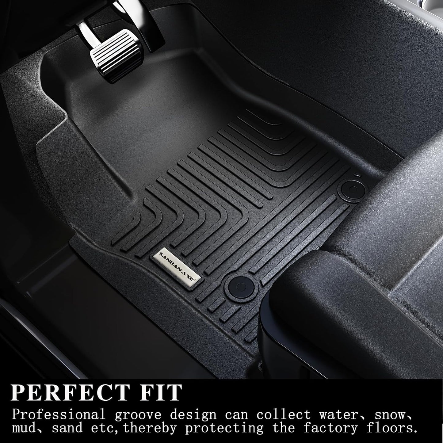 Floor Mats & Trunk Mat for 2021-2024 2025 Ford Bronco Sport Only Fit Sport Version(Non Hybrid) TPE All Weather Protection 2 Rows Car Floor Liners