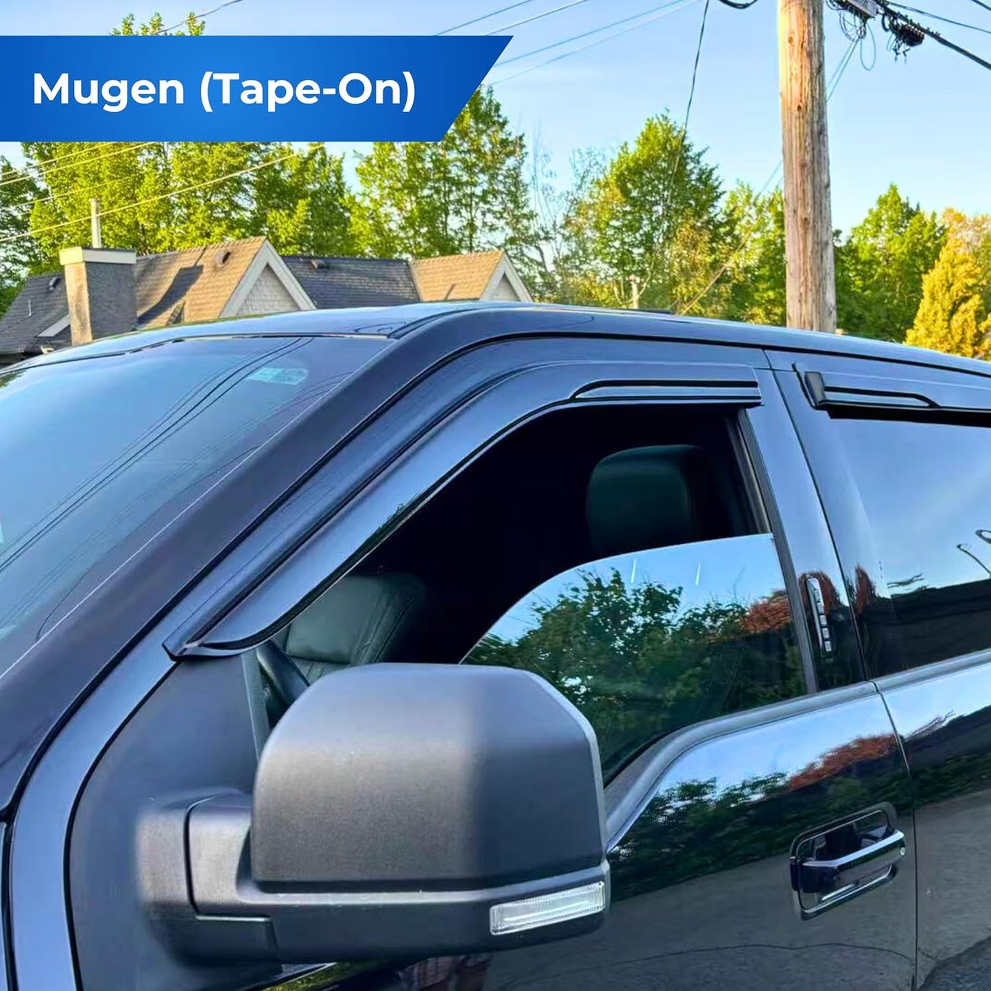KPY Window Visor Compatible with Mazda 6 Sedan 2004-2013, 4PC Rain Guard Side Window Vent Deflectors Tape-On Mugen Style, 2004 2005 2006 2007 2008 2009 2010 2011 2012 2013