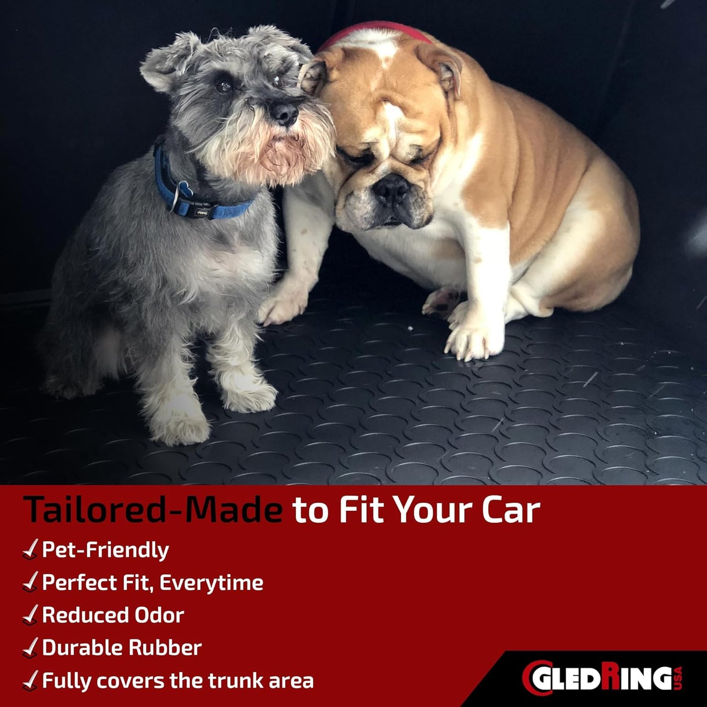 Gledring USA Custom Fit All-Weather Rubber Cargo Liner Intended for Toyota RAV4 2019-2023, No Trimming Required, Tailored Custom Fit, Protects from Rain, Mud, & Snow