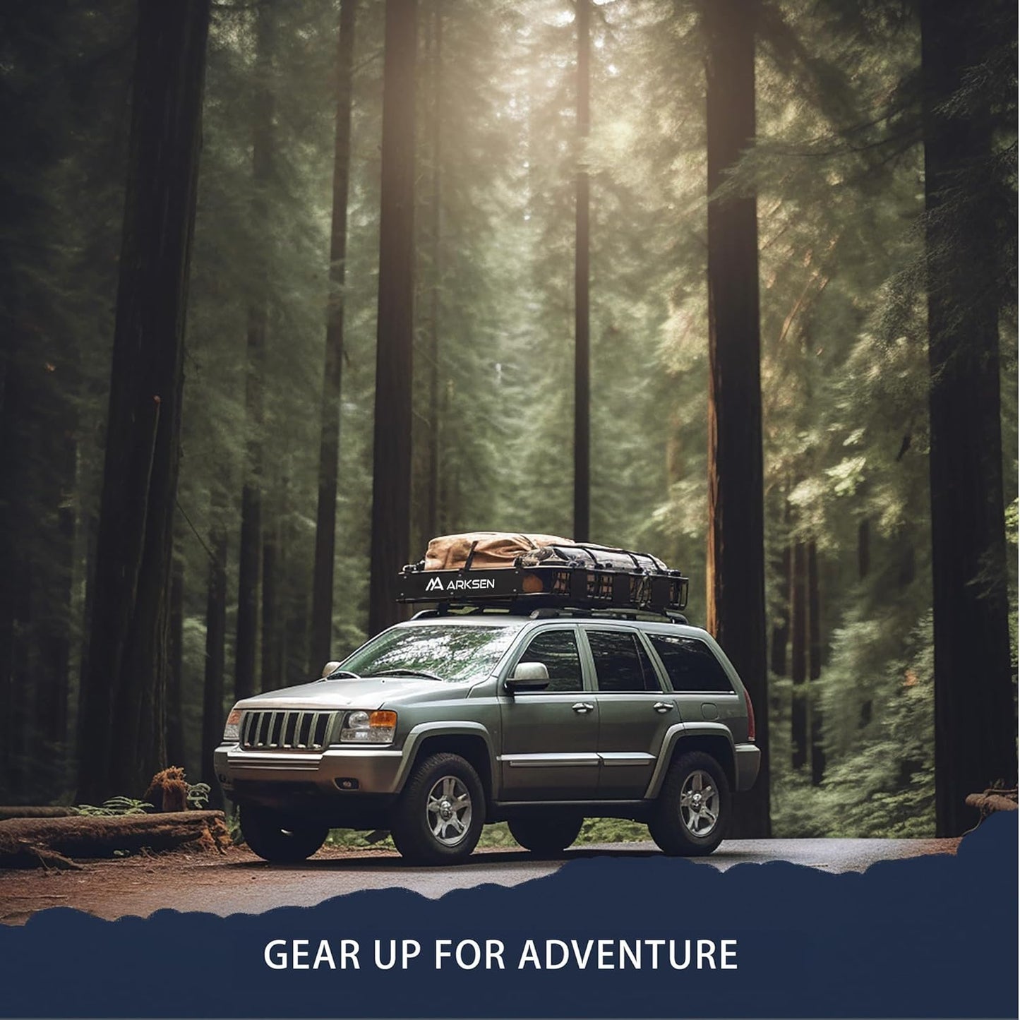 ARKSEN 43 x 39 x 6 Inch Universal 150LB Heavy Duty Roof Rack Cargo with Extension Car Top Luggage Holder Carrier Basket for SUV, Truck, & Car Steel Construction