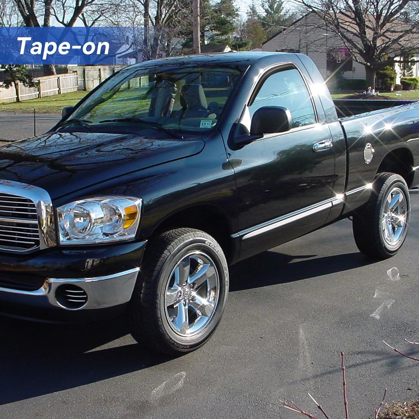 Window Visors Rain Guards for 2002-2008 Dodge Ram 1500 Regular Cab, Out-Channel Window Vent Wind Deflectors Visors Shades for 2003-2009 Ram 2500 3500 Standard Cab