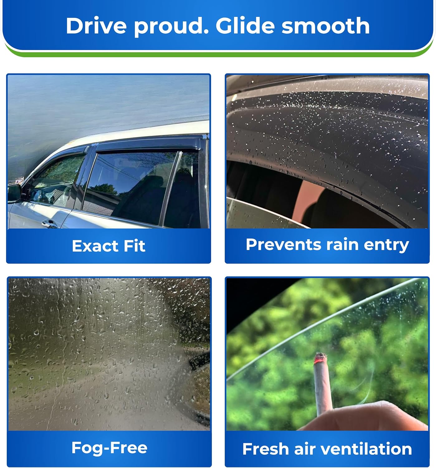 KPY Window Visor Compatible with Infiniti QX60 & JX35 2013-2021, 4PC Rain Guard Side Window Vent Deflectors Tape-On Mugen Style, 2013 2014 2015 2016 2017 2018 2019 2020 2021