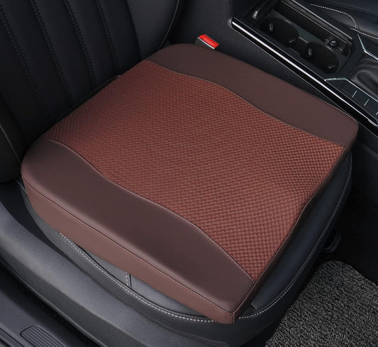 Car Seat Cushion, Comfort Memory Foam Car Cushions for Driving - Sciatica & Lower Back Pain Relief, Driver Seat Pillow for Auto, Office Chair, Wheelchair - Brown