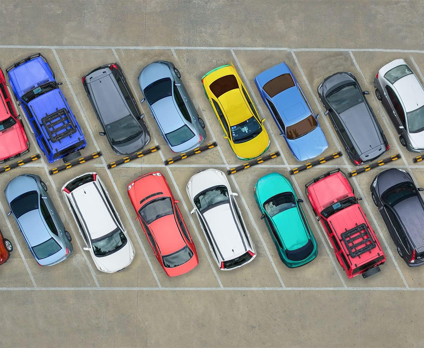 ZONETECH Large Heavy Duty Rubber Parking Curb – 72” Premium Quality Auto Garage Wheel Stopper Professional Grade w/Yellow Reflective Tape for Car, Truck, Trailer and RV (12-Pack)