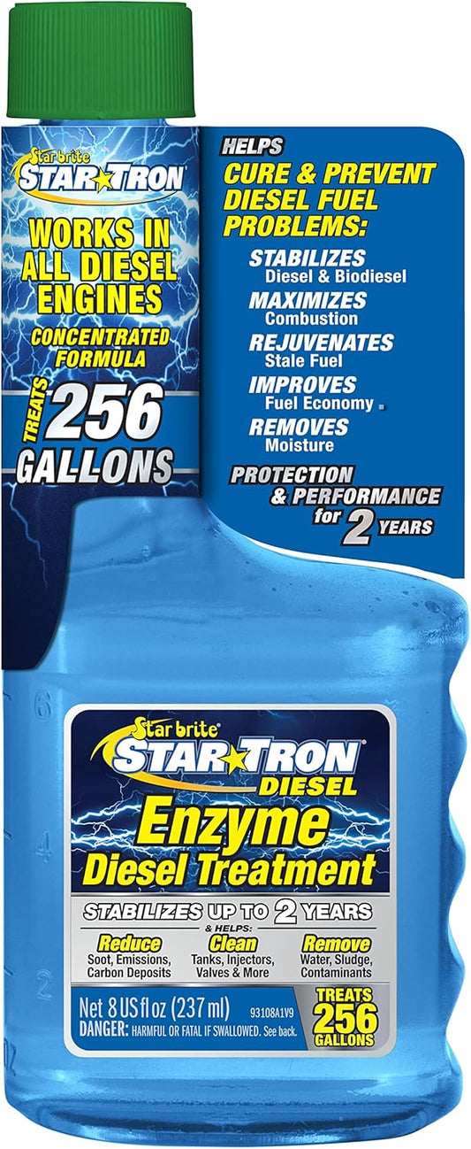 Star Tron Super Concentrated Diesel Formula - Enzyme Fuel Treatment for Enhanced Engine Performance - 1 Oz Treats 32 Gallons - Stabilize & Rejuvenate Diesel, Biodiesel & All Regular Gasoline