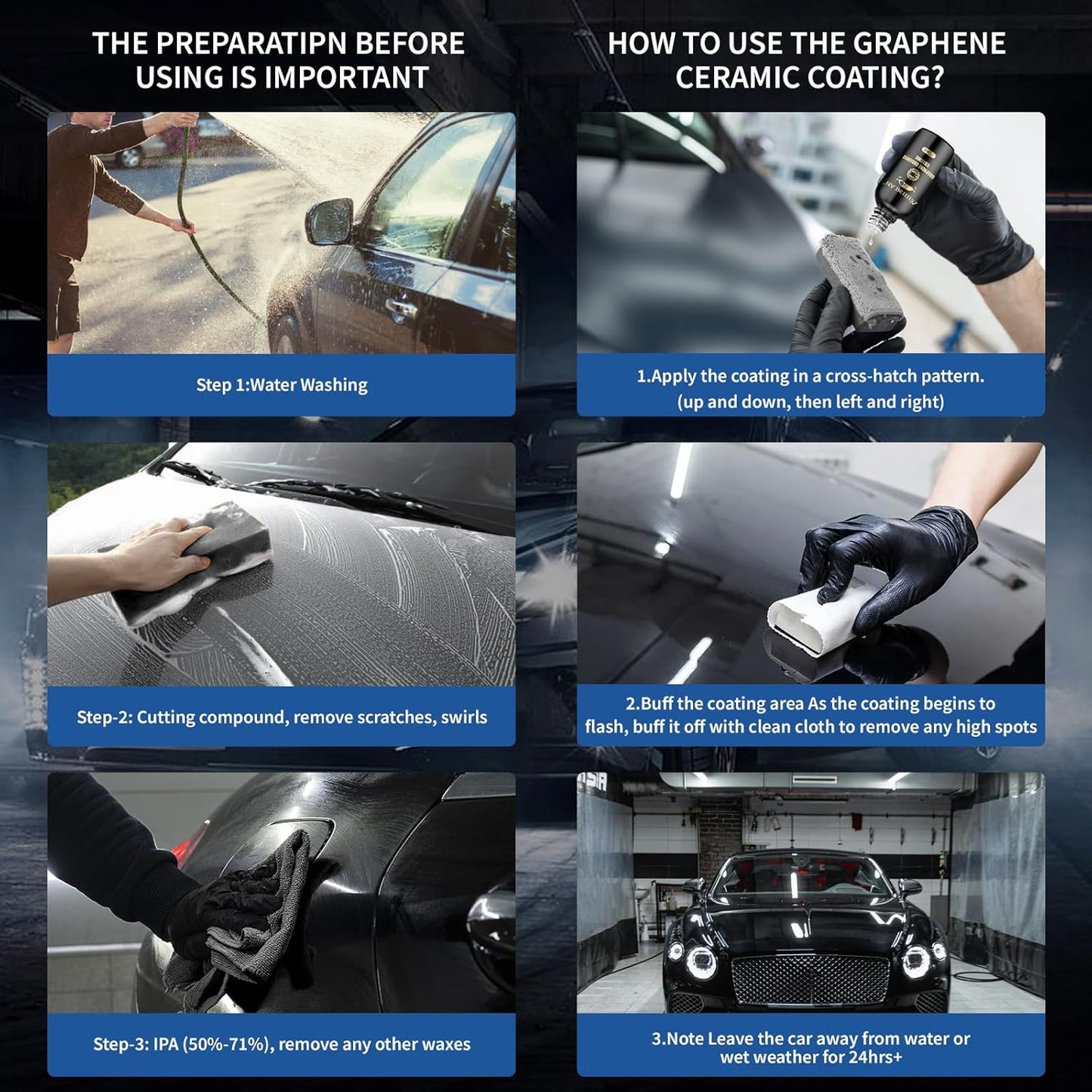 Graphene Ceramic Coating(70ml), Advanced 20H Ceramic Coating for Cars Long Lasting High Gloss Nano Graphene Coat Kit Hydrophbic Mirror Paint