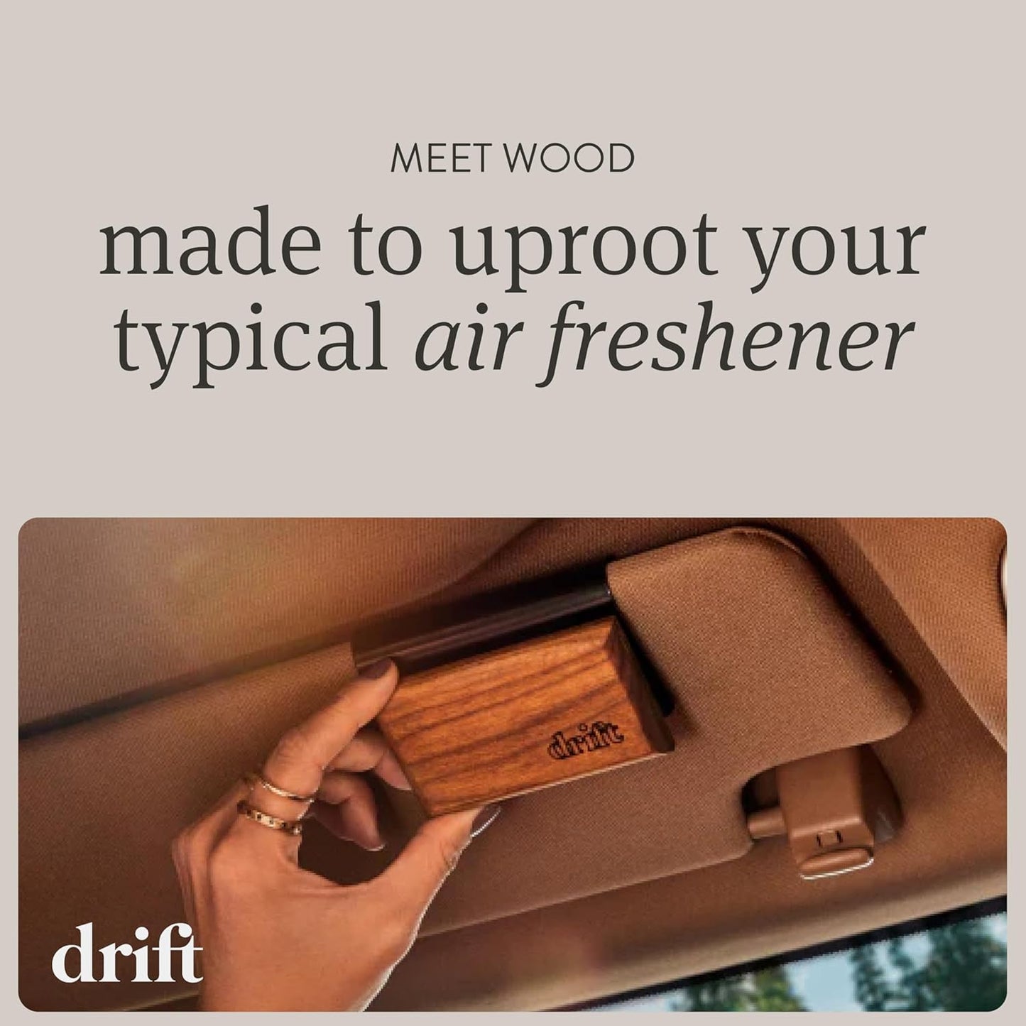 drift Car Air Freshener - Wood Air Freshener - Car Odor Eliminator - Grove Scent Starter Kit Black