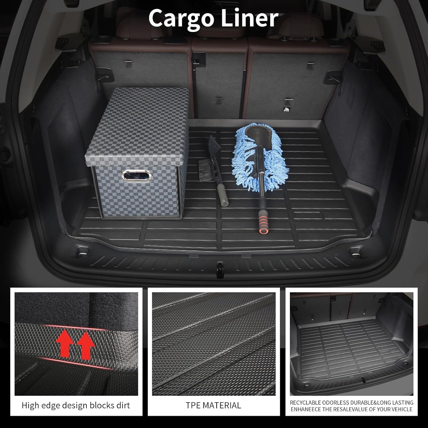 All Weather Floor Mats and Cargo Liners Set Fit for Mazda CX-30 2020-2024 2025 TPE Car Mats Waterproof Anti-Slip Rubber Trunk Liners CX-30 Accessories