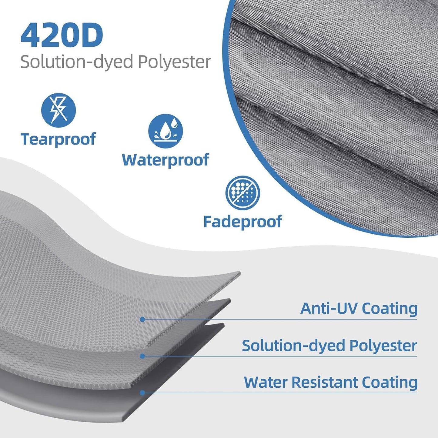 UTV Cover, Waterproof Side by Side Cover,2-3 Seaters Outdoor Storage Cover with Windproof Straps Compatible with Polaris, RZR, Honda, Can-Am, Yamaha 160" x70" x 80"