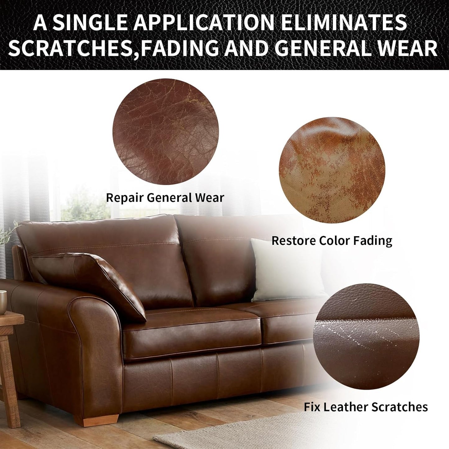 Leather Repair Kit Recoloring Balm Cleaner Conditioner Waterproof Beeswax Oil for Car Seat Furniture Couch Shoe Leather Vinyl(Navy Blue)