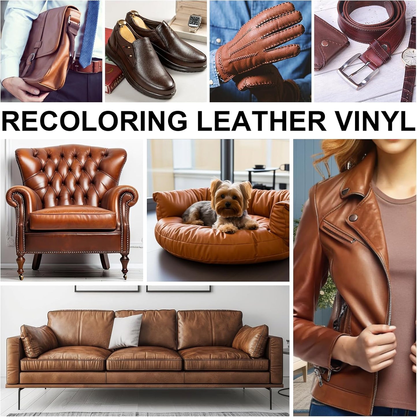 Leather Recoloring Balm Set,Leather Cleaner Restore Conditioner Mink Oil for Leather Repair Kit for Furniture Couches -Revives Repairs Scratches Leather Dye Furniture Polish (Dark Gray)