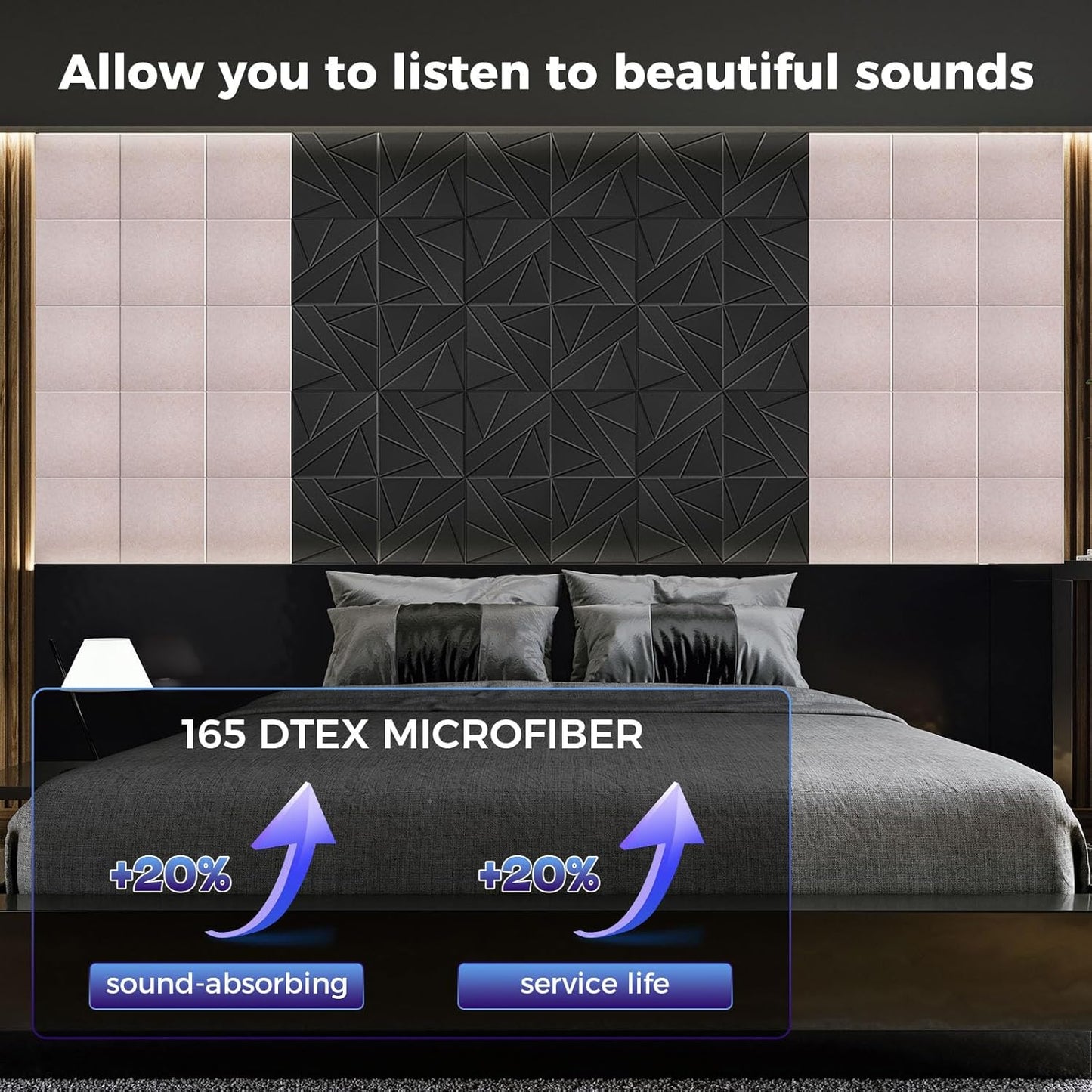 10 pcs 165dtex Microfiber Acoustic Panels ，Self-Adhesive Soundproof Wall Panels, 12 x 12 x 0.4 in Sound Proof Foam Panels for Walls, High Density, Noise Dampening Panels for Home Studio（Camel）