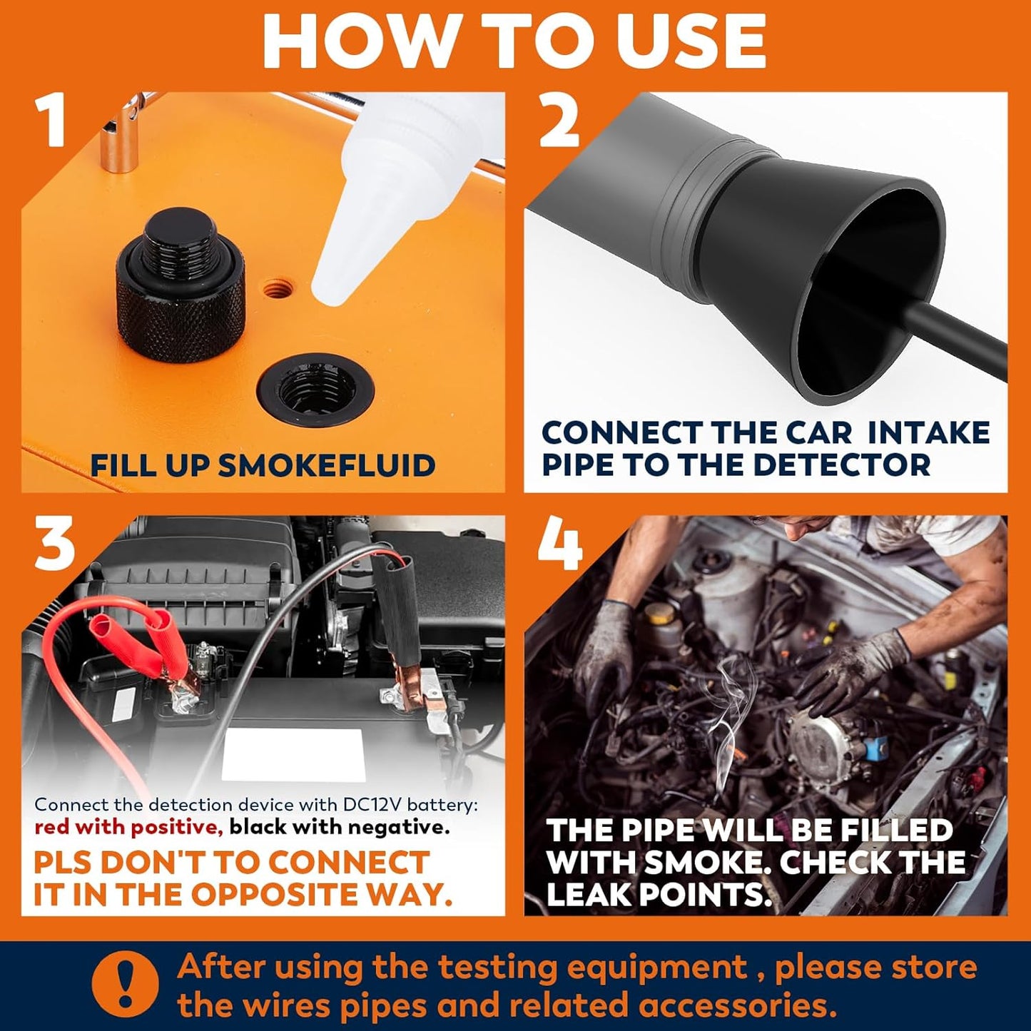 XDOVET Smoke Machine Automotive Leak Detector, KSD201 Pro Auto EVAP Smoke Leak Tetser with Built-in Air Pump, Pressure Gauge, Emission Vacuum Exhaust Smoke Tester Tools Kit for Cars