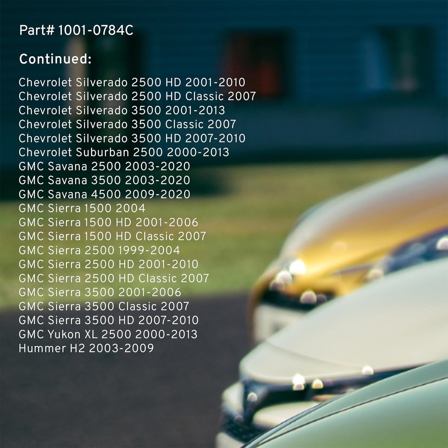 Premium Ceramic Front Brake Pads (1001-0784C) Compatible with 1999-2020 Cadillac/Chevrolet/GMC/Hummer (Avalanche 2500/DTS/Express 2500/3500/H2/Savana/Sierra/Silverado/Suburban/Yukon)