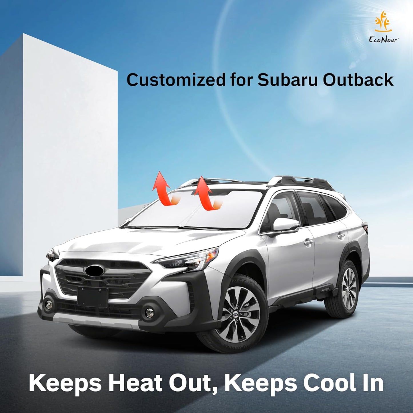 for Subaru Outback 2020-2024 2025 Car Windshield Sunshade - EcoNour 240T Polyester Material Cars Sun Visor Reflector - Blocks UV Rays - Foldable Sunshade Interior Protection Accessories