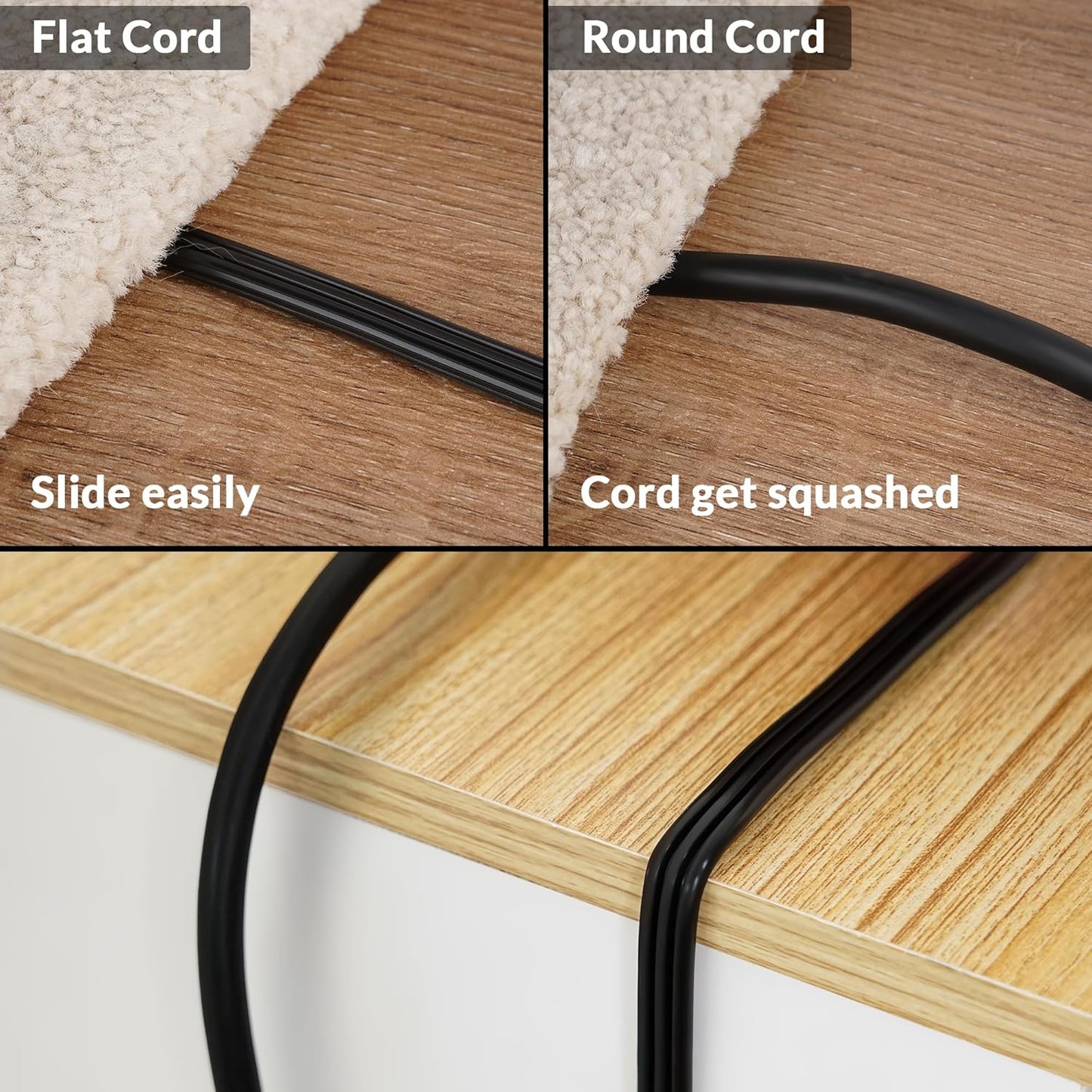 Elecan Flat Plug Extension Cord 6 Ft 2 Pack with Slim Space-Saving Plug Design, Thin Flat Cable Low Profile Power Cord 3 Prong Grounded Wire, 16 Gauge 13 A/125 V-Black-ETL Certified