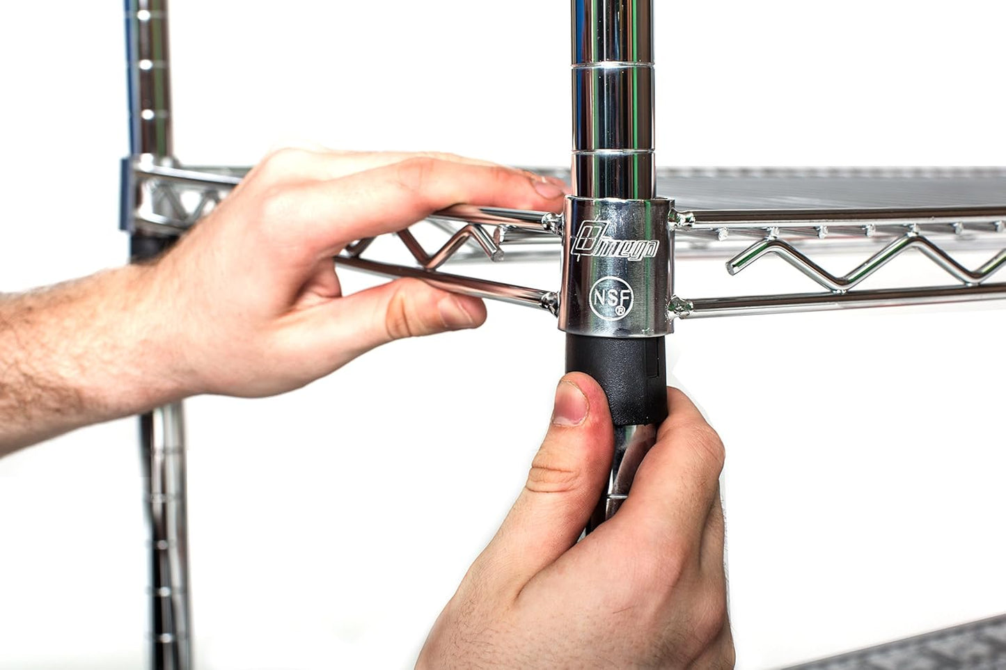 Omega 18" Deep x 42" Wide x 74" High 3 Tier Chrome Starter Shelving Unit