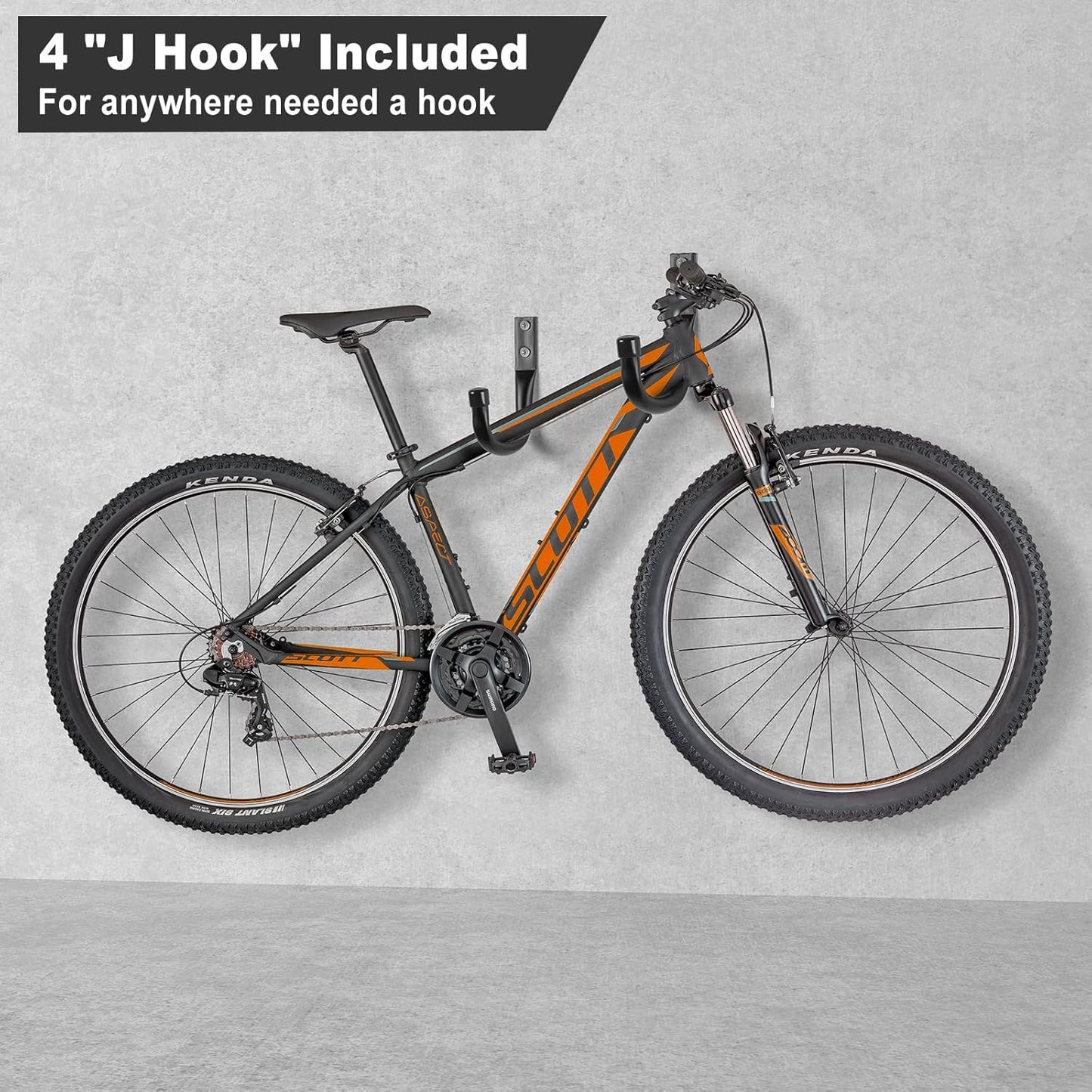 Garage Hooks, 20-Pack Steel Garage Accessories for Organization and Storage, Heavy Wall Mount Duty Hooks with Anti-Slip Coating for Hanging Ladder, Bike, Power Tools and More Tools, Black