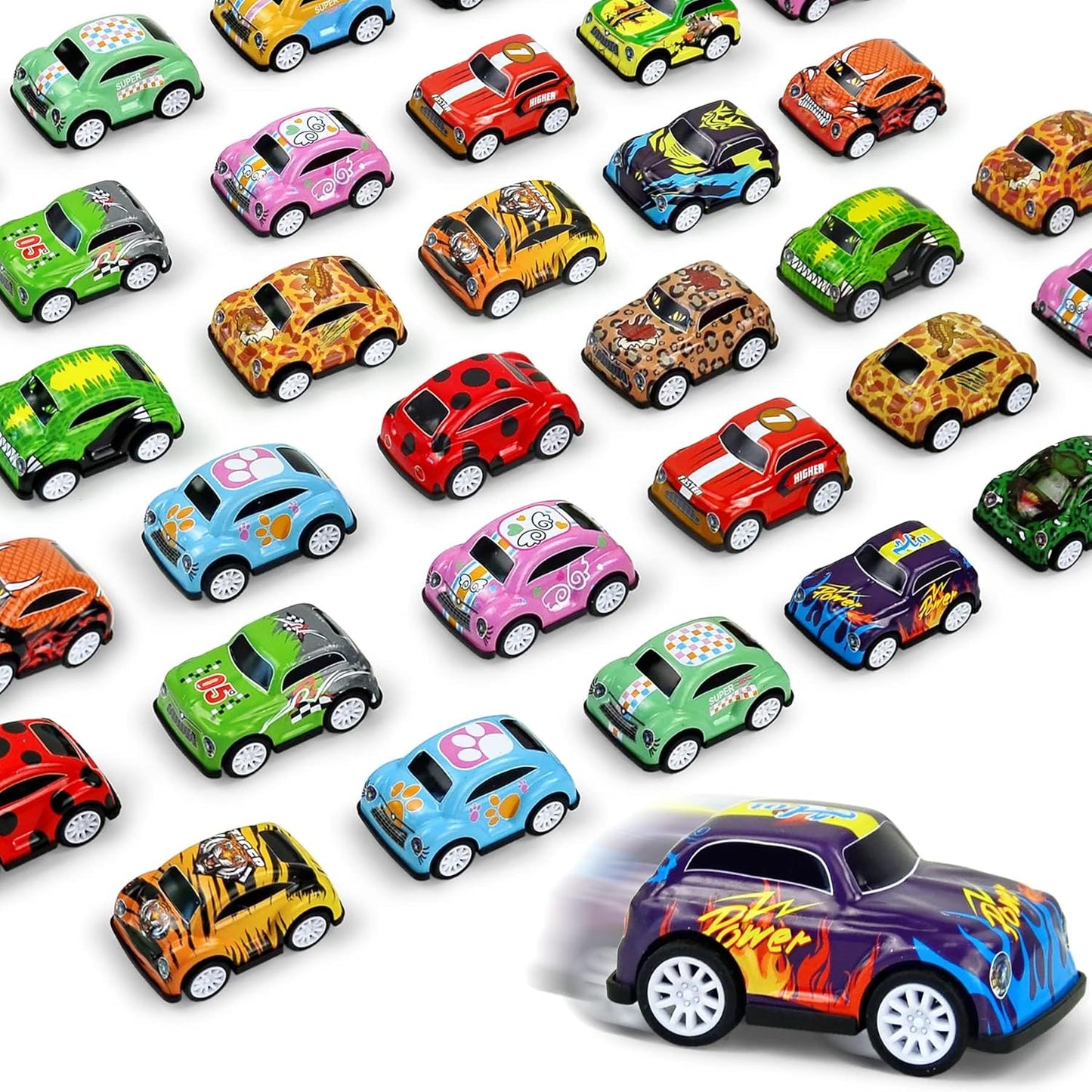 Vileafy 30 Pull Back Cars for Kids – Bulk Mini Cars Treasure Box Toys for Classroom, Goodie Bag Stuffers, Carnival Prizes, Party Favors for Kids 3-5