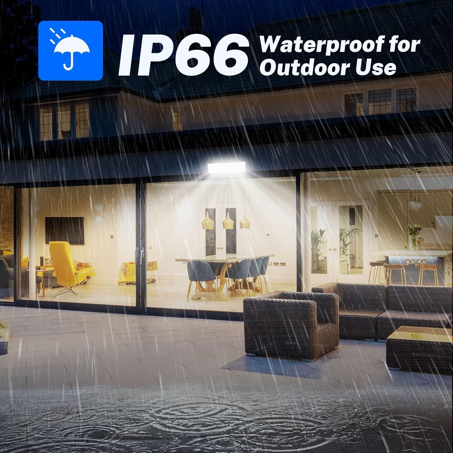 4 Pack LED Shop Lights, 100W 11000LM Plug in Garage Light with 6FT Power Cord, IP66 Waterproof Work Bench Shop Lights for Garage, Workshop, Warehouse, Outdoor, Yard, Garden