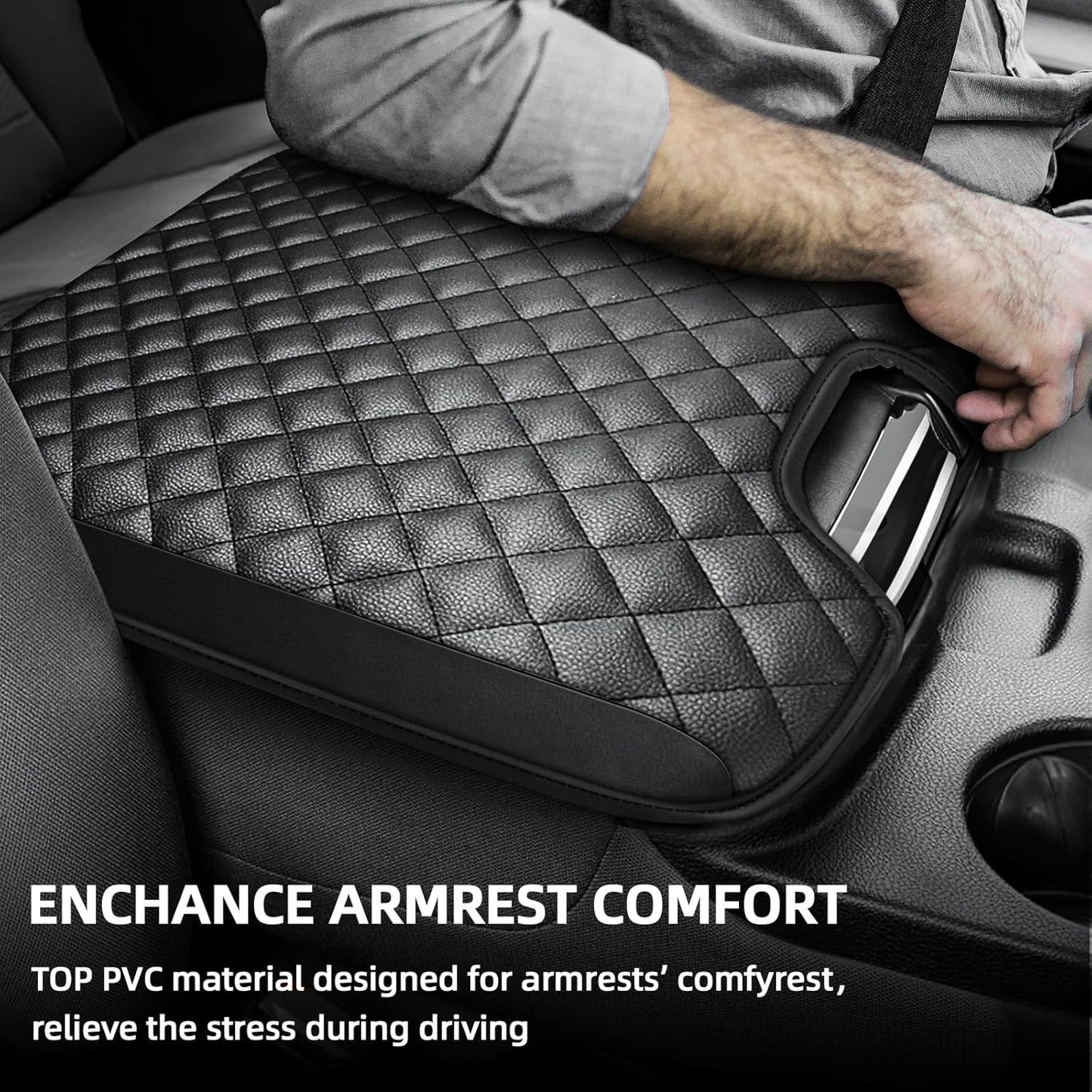 Center Console Cover Fit for 2013-2018 Dodge Ram 1500 & 2013-2023 Ram 2500/3500/1500 Classic Model for Jump Seat Console, Comfortable Armrest Cover Protector Customized Car Accessories