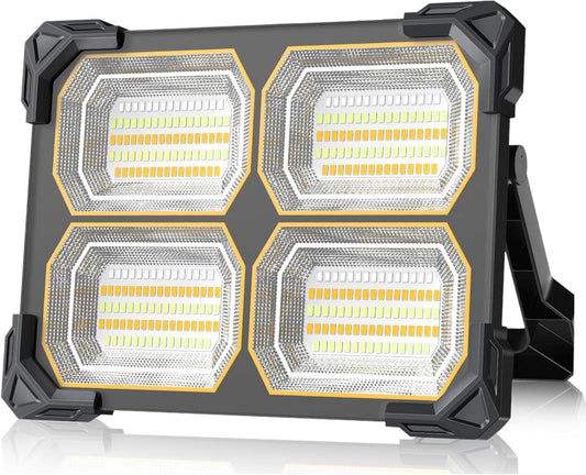 300W Led Work Light Rechargeable,26000MAh Solar Portable Light, 26000LM Magnetic Work Lights, 326 Led Battery Work Lights with Stand 5 Lights Modes IP66 Waterproof for Outdoor Camping Car Repairing