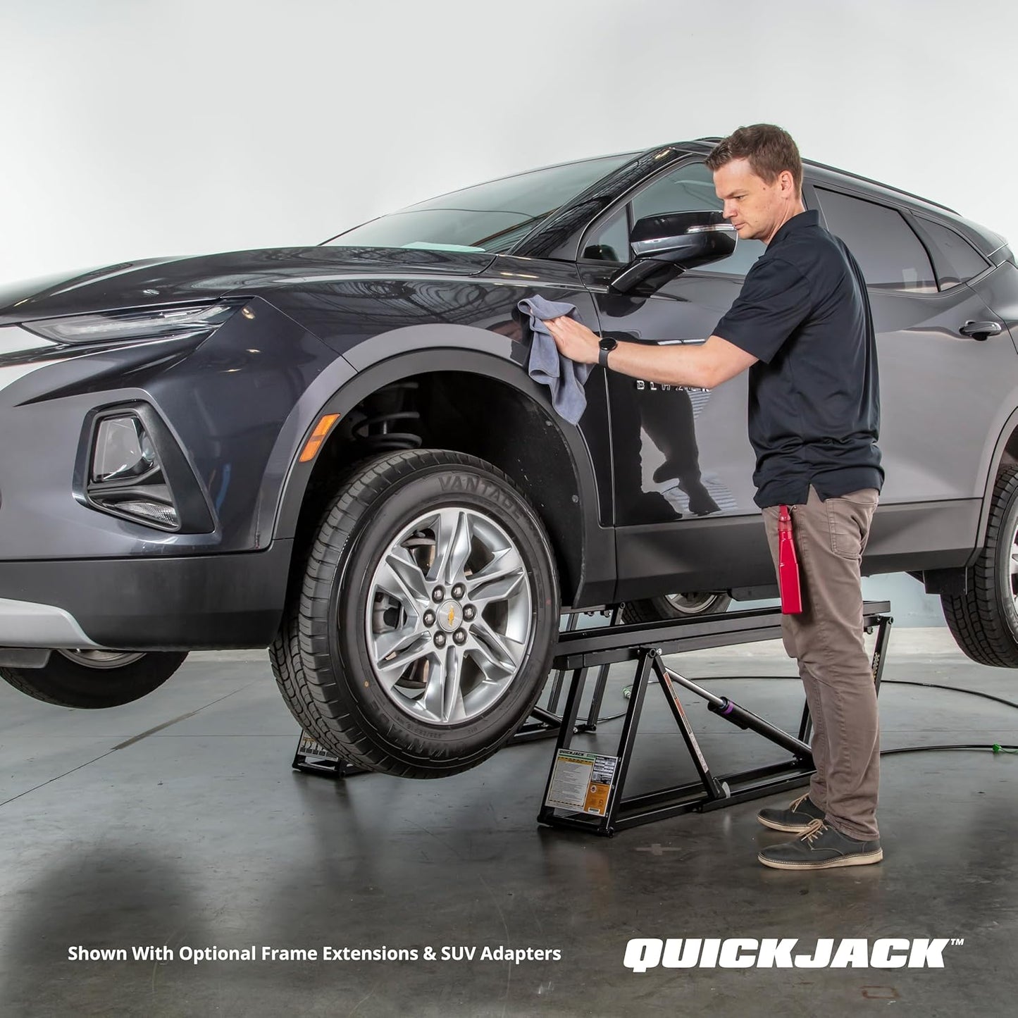 QuickJack Bundle - 6000TL Portable Car Lift, Wall Hangers & Pinch-Weld Blocks, ALI Certified, 6,000-lbs. Capacity, 110V Power Unit, Car Lift for Garage, Shop, & Mechanic