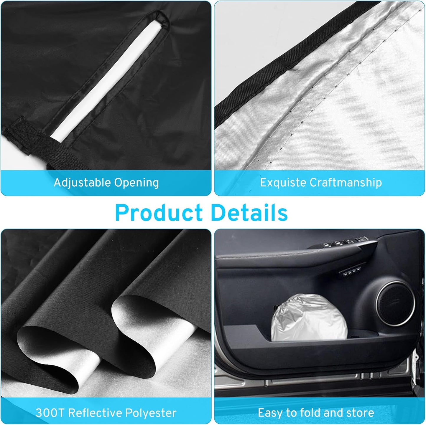 XHRING Windshield Sun Shade Sunshade Compatible with Hyundai Kona 2025 2024 Accessories Car Front Window Sun Shield Cover